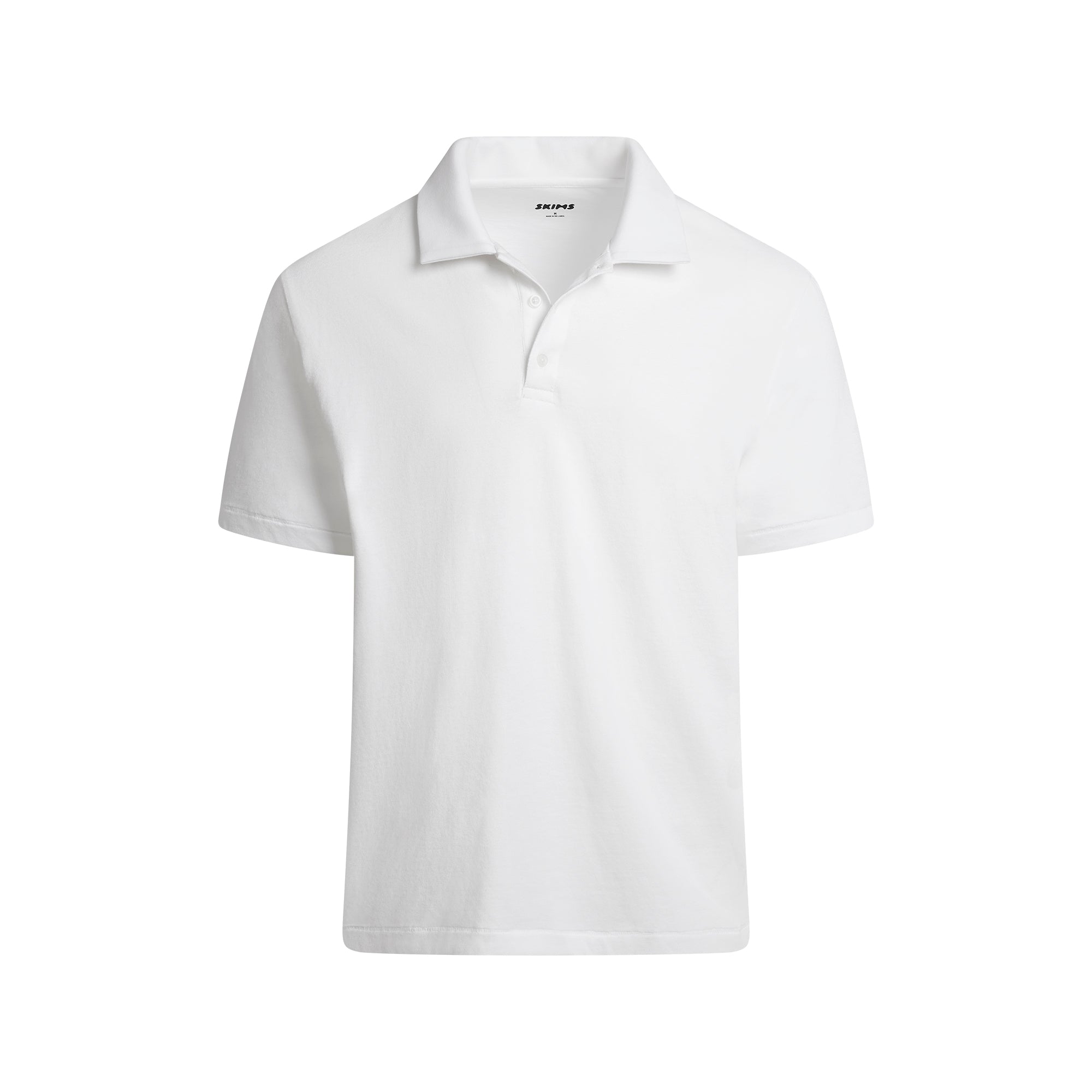 SKIMS COTTON MENS RELAXED POLO | CHALK - Image 6