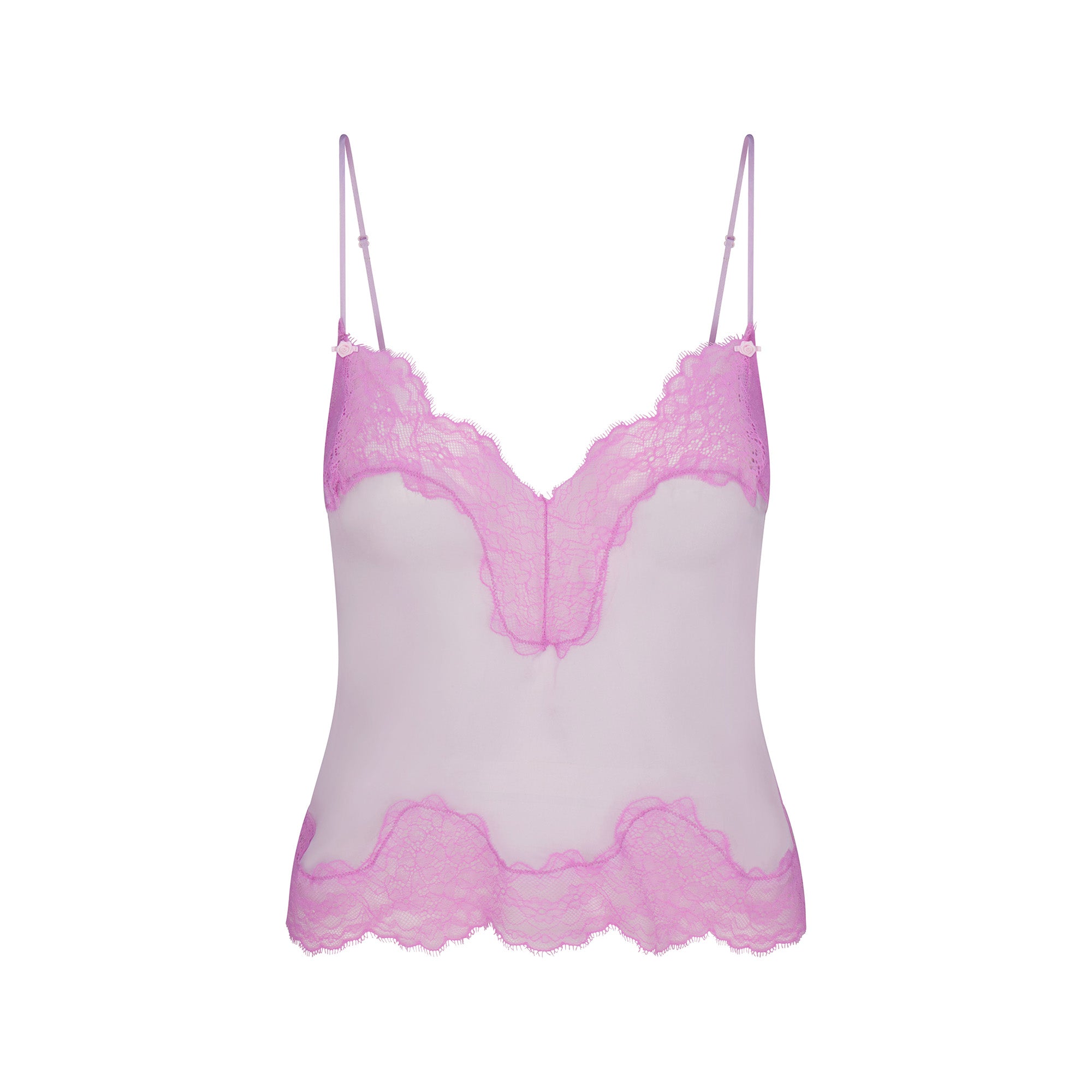 SKIMS ROMANCE LACE CAMI AND SHORT SET | SUGAR PLUM - Image 4