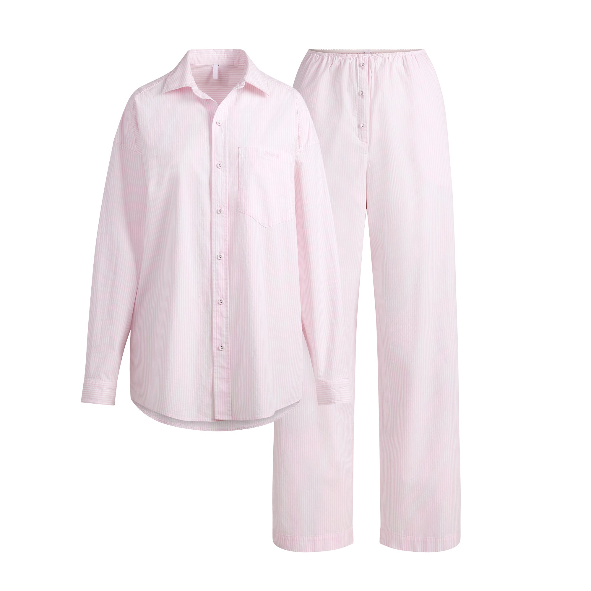 COTTON POPLIN OVERSIZED SLEEP SET | CHERRY BLOSSOM STRIPE - Image 6