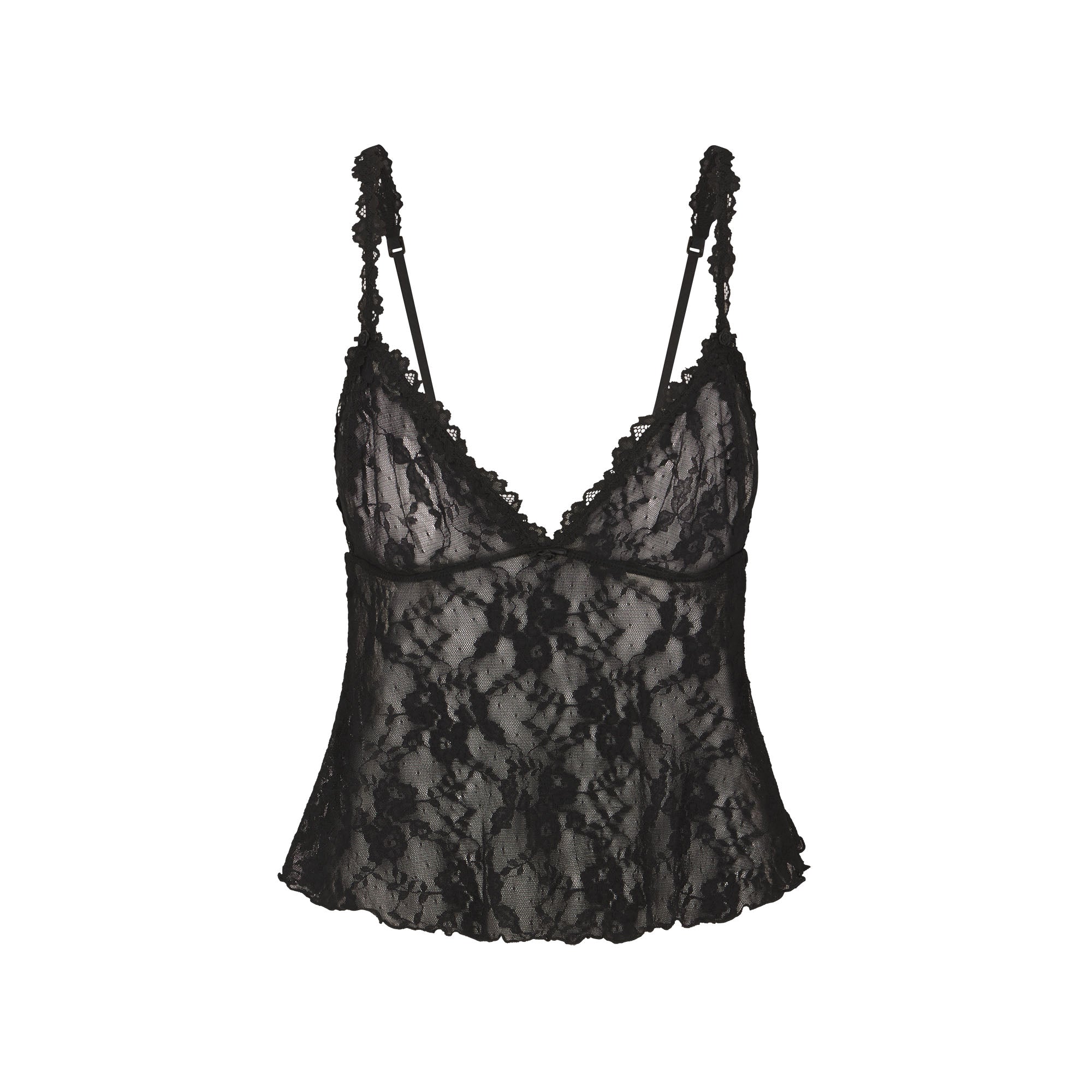 STRETCH LACE TRIANGLE CAMI AND SHORT SET | SOOT - Image 6