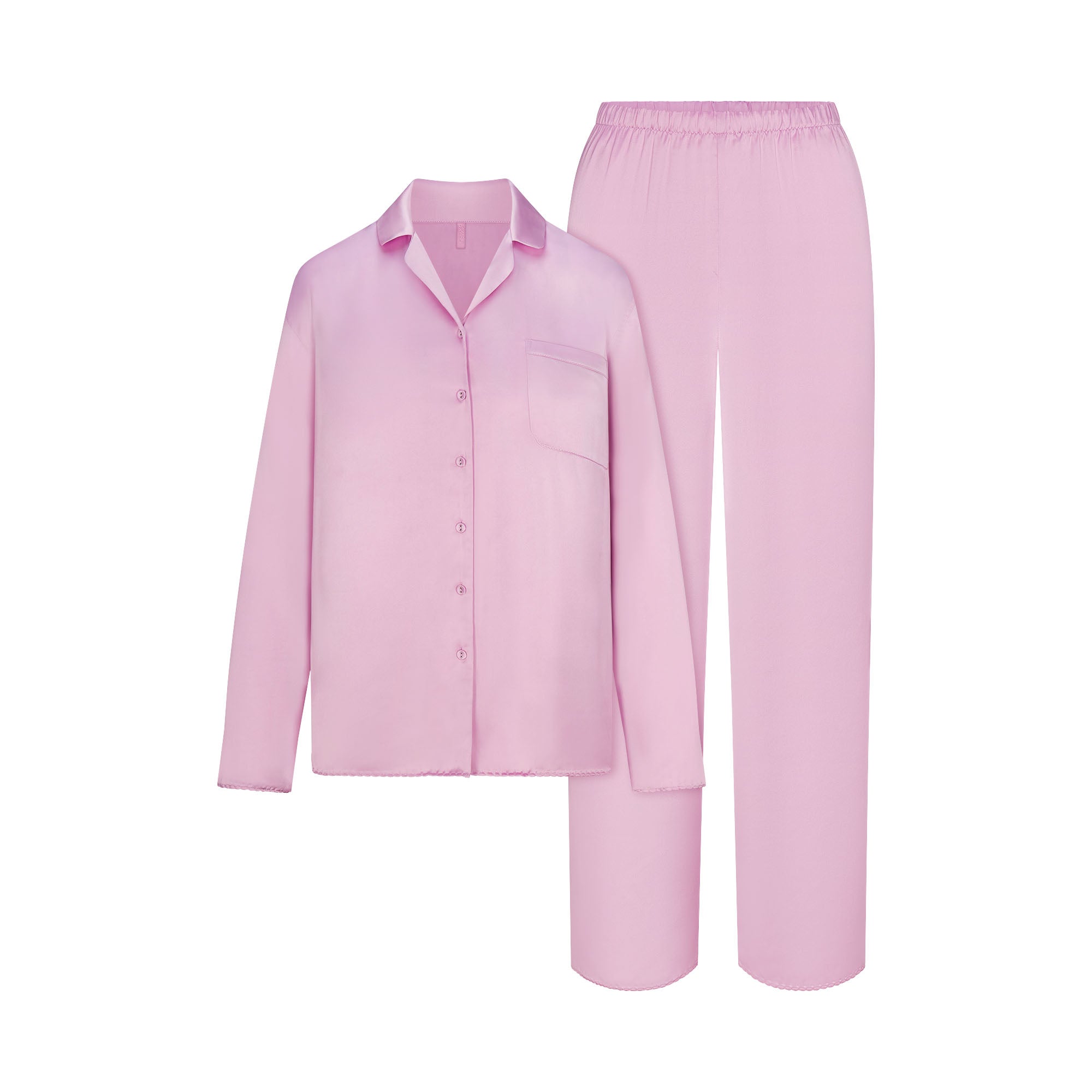 WOVEN SHINE LONG SLEEP SET | PINK ROSE - Image 5