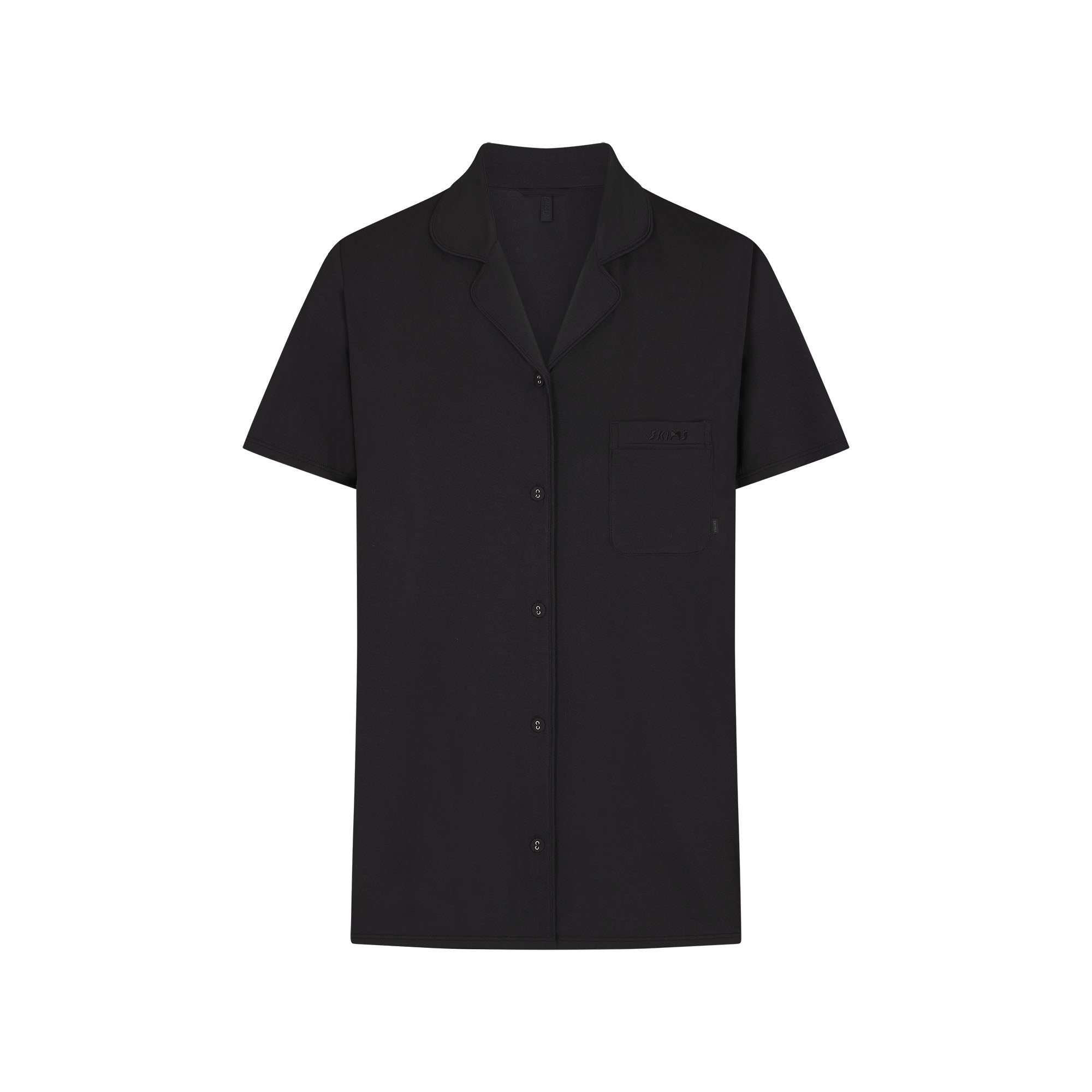 SKIMS SLEEP SHORT SLEEVE BUTTON UP SET | ONYX - Image 4