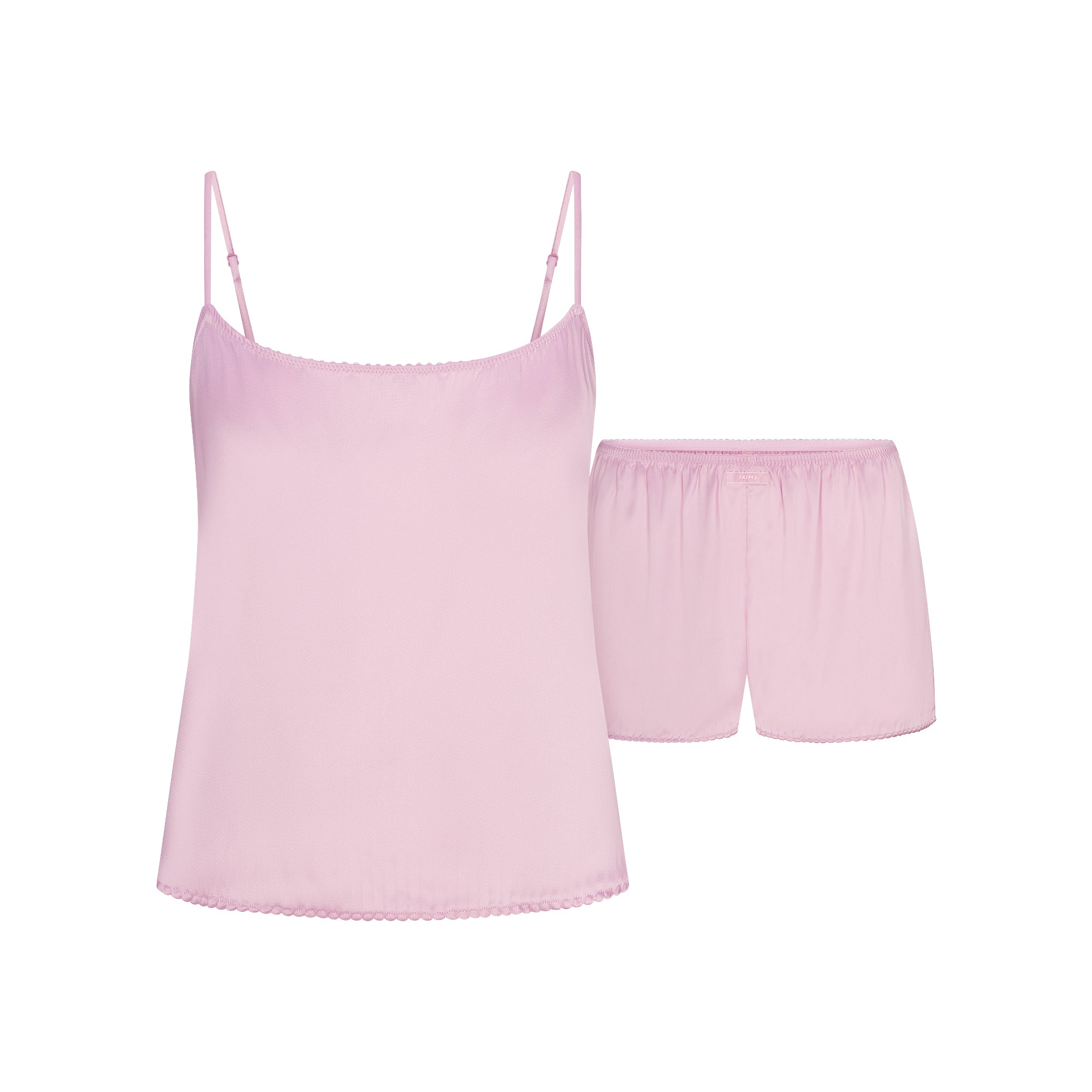 WOVEN SHINE CAMI AND SHORT SLEEP SET | PINK ROSE - Image 6