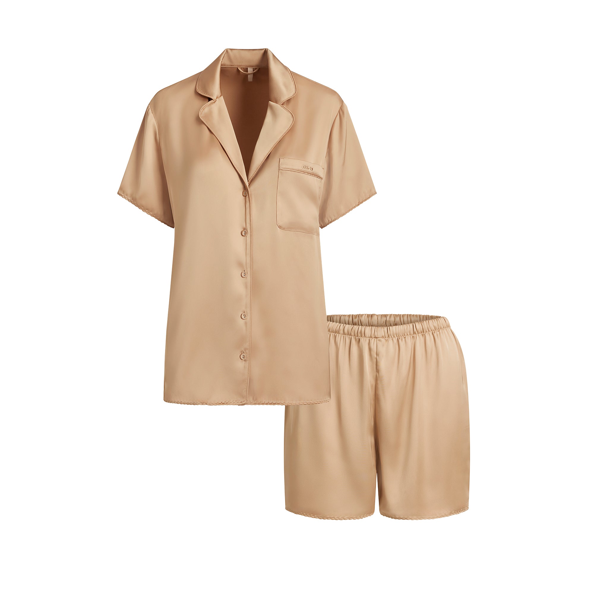 WOVEN SHINE SHORT SLEEP SET | HONEY - Image 11