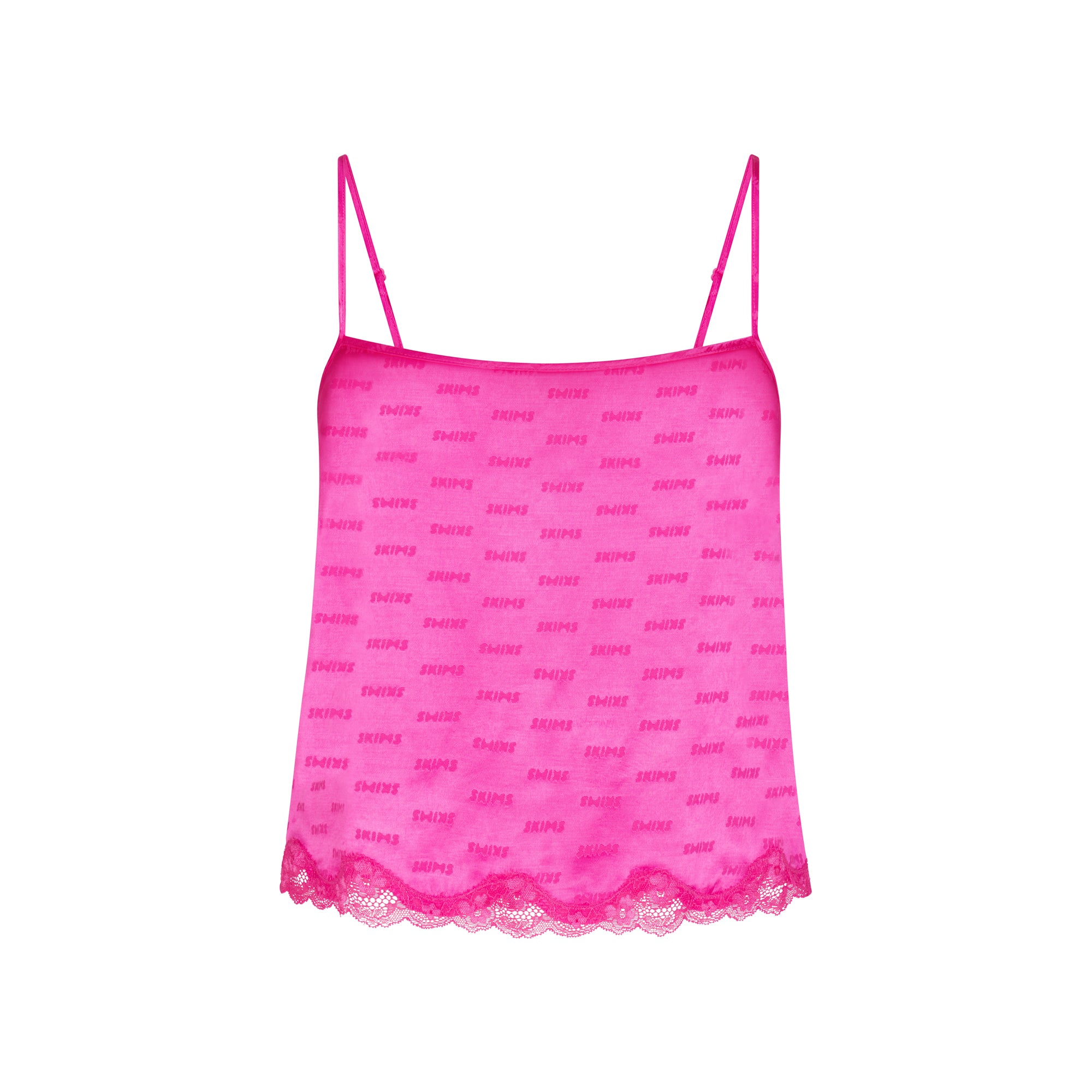 SKIMS JACQUARD LACE CAMI | HOT PINK - Image 5