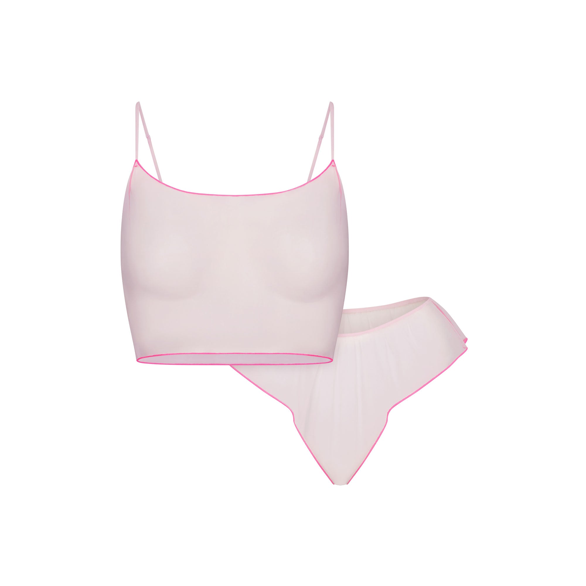 TULLE CAMI AND BRIEF SET | CHERRY BLOSSOM CONTRAST - Image 5