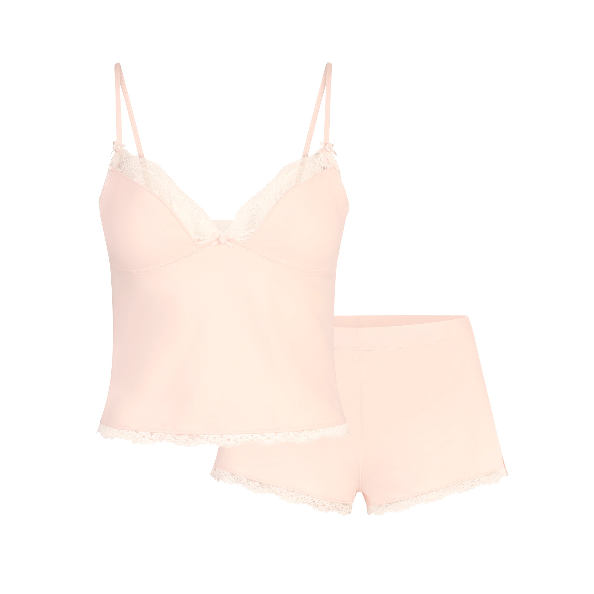 COTTON JERSEY LACE CAMI AND SHORT SET | PRIMROSE - Image 5