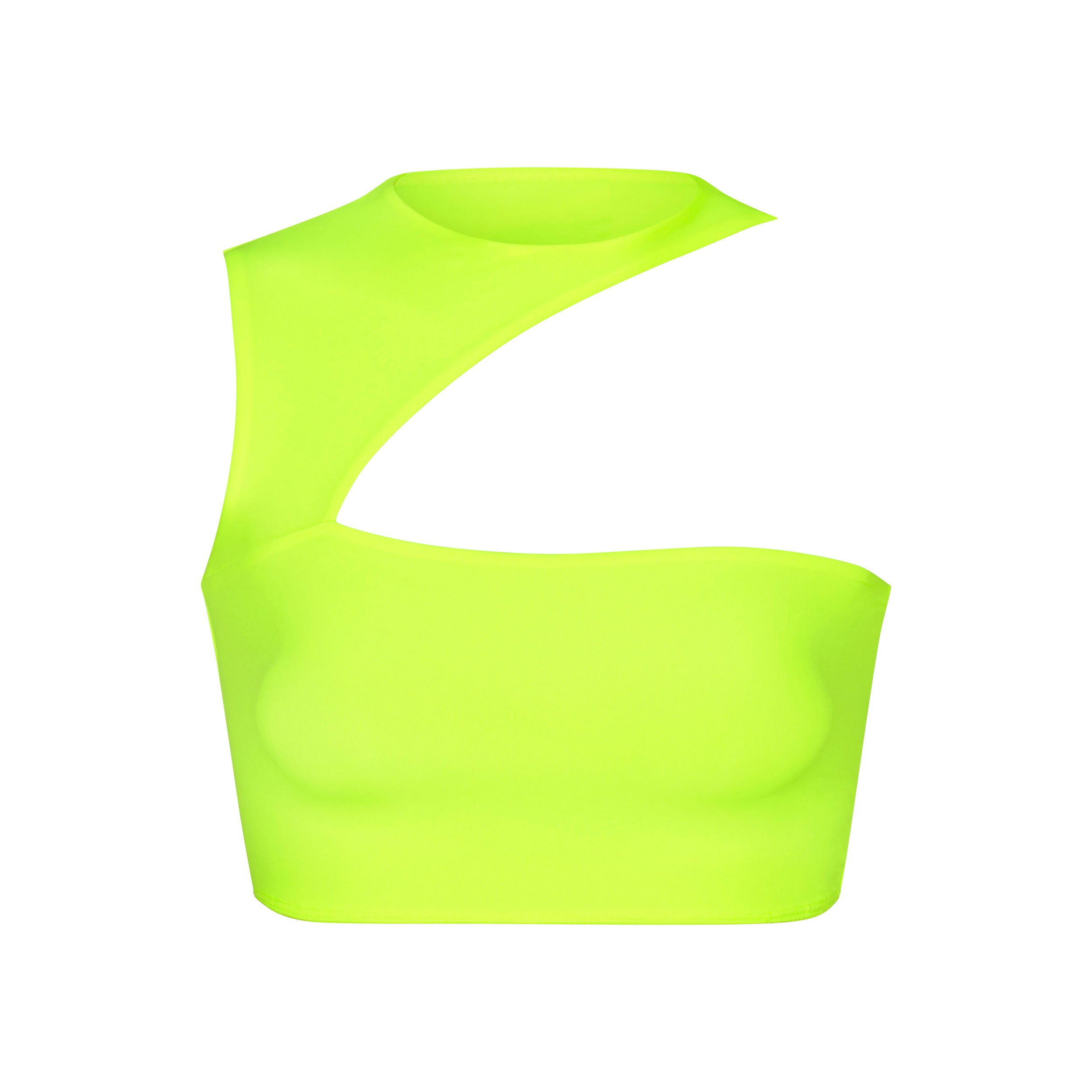 FITS EVERYBODY CUT OUT SUPER CROPPED TOP | GREEN HIGHLIGHTER - Image 5