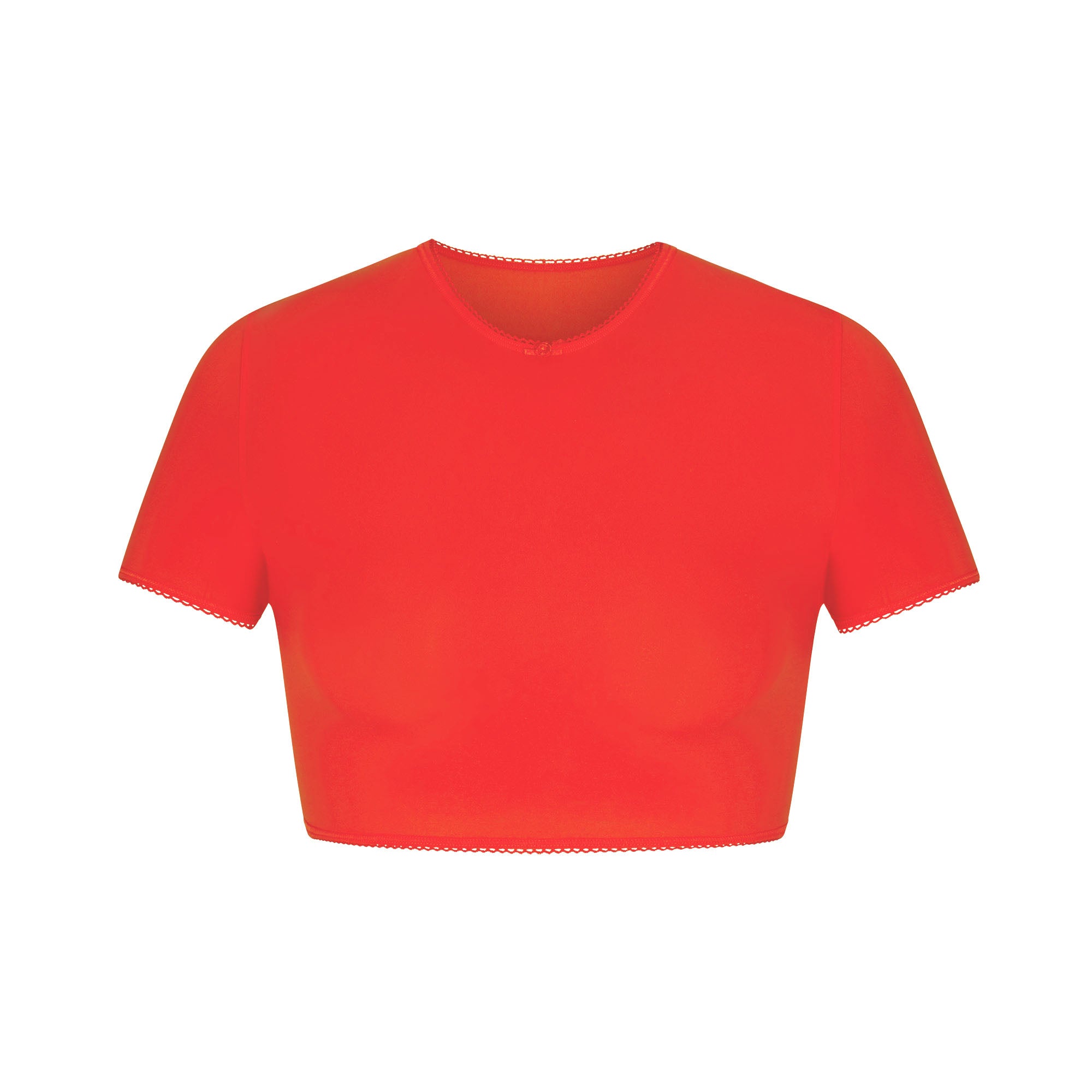 FITS EVERYBODY PICOT SUPER CROPPED T-SHIRT | RUBY - Image 5