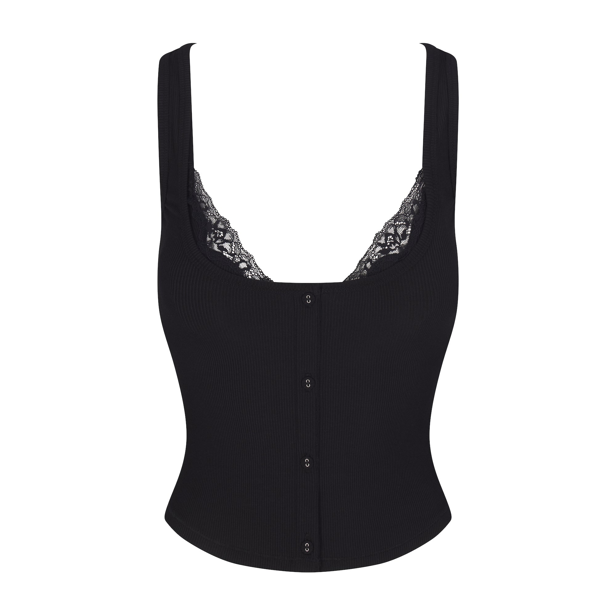 SOFT LOUNGE LACE TANK WITH BRALETTE | ONYX - Image 5