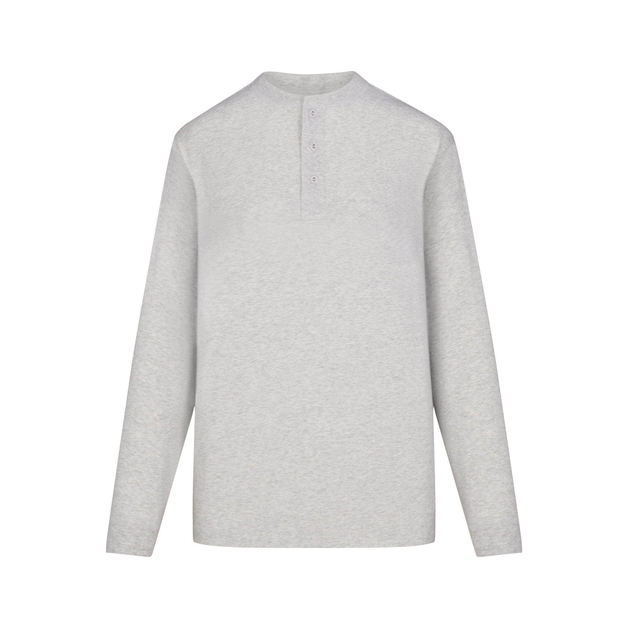 BOYFRIEND LONG SLEEVE HENLEY | LIGHT HEATHER GREY - Image 5