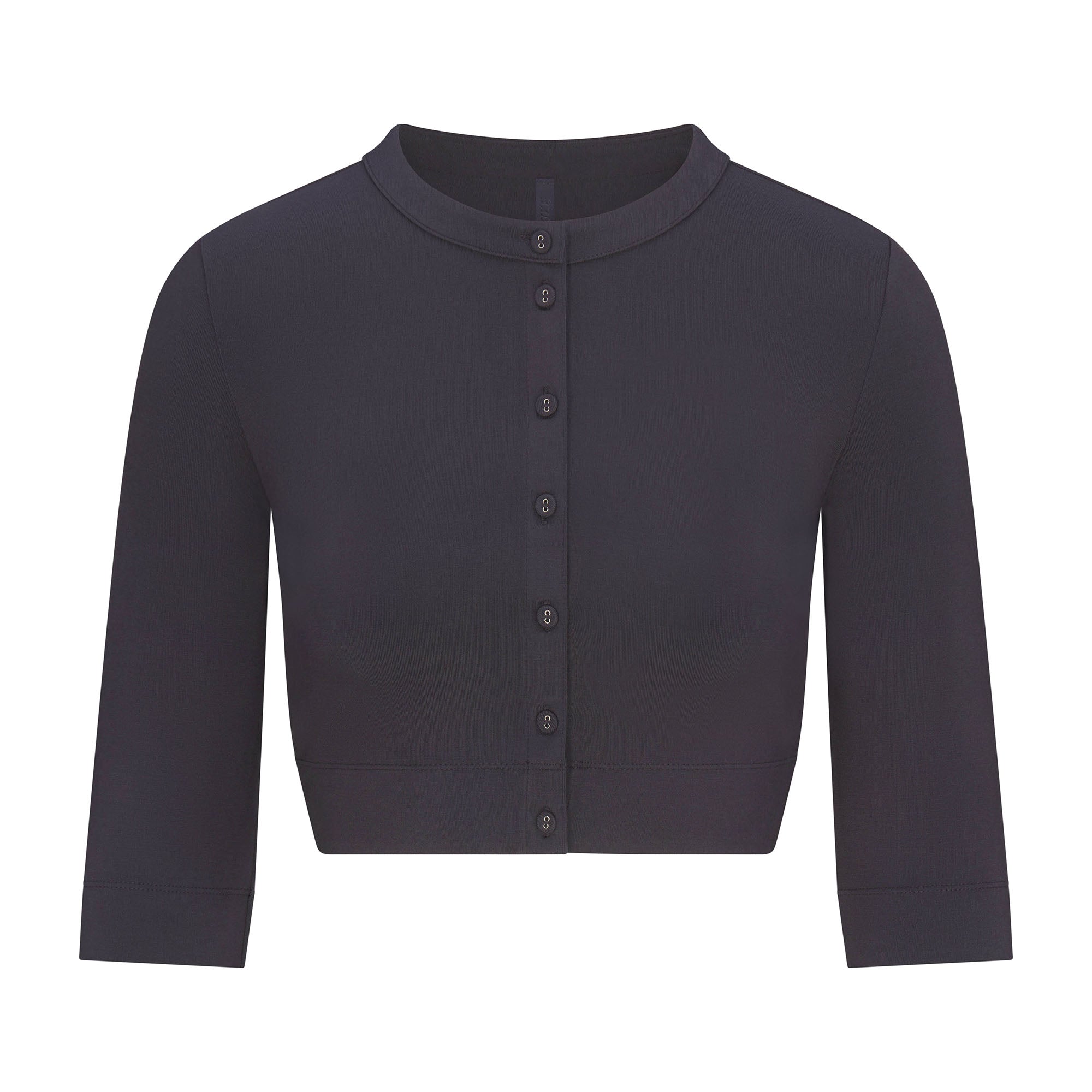 SMOOTH LAYERS CROPPED CARDIGAN | GRAPHITE - Image 6