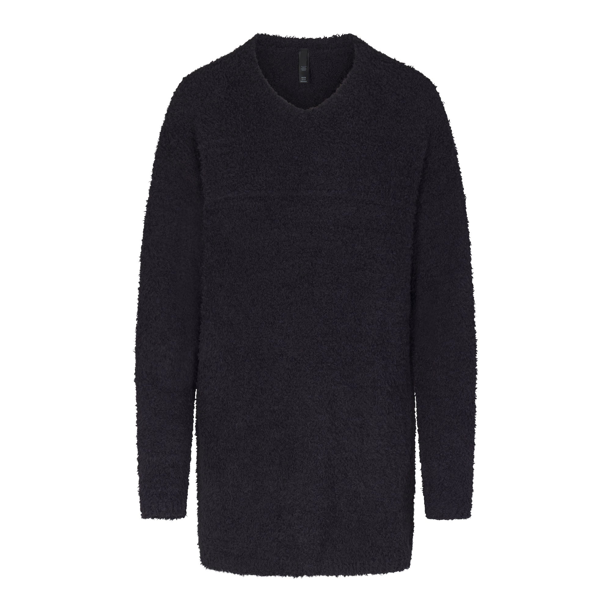 COZY KNIT V NECK MINI DRESS | ONYX - Image 5