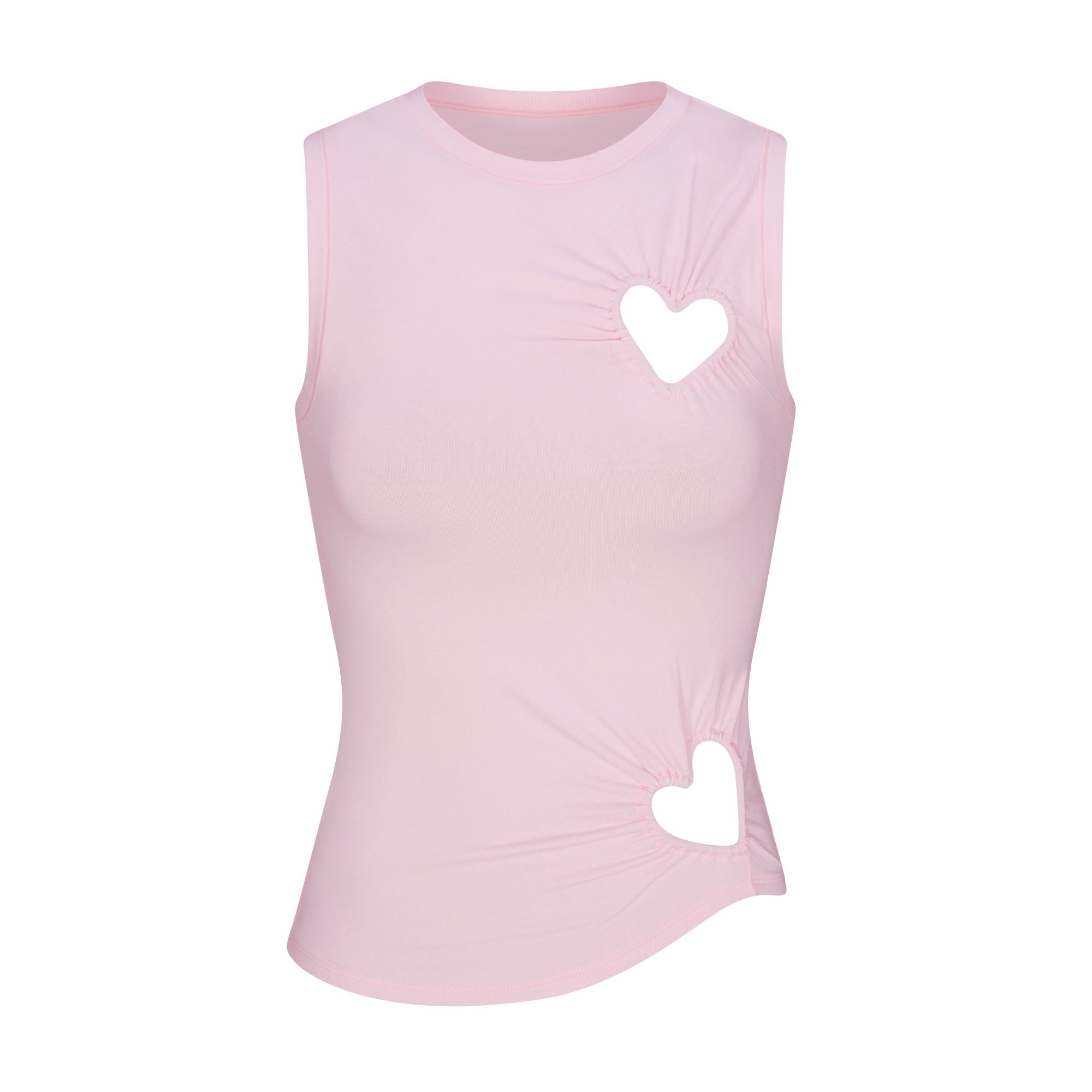 COTTON JERSEY HEART TANK | CHERRY BLOSSOM - Image 5