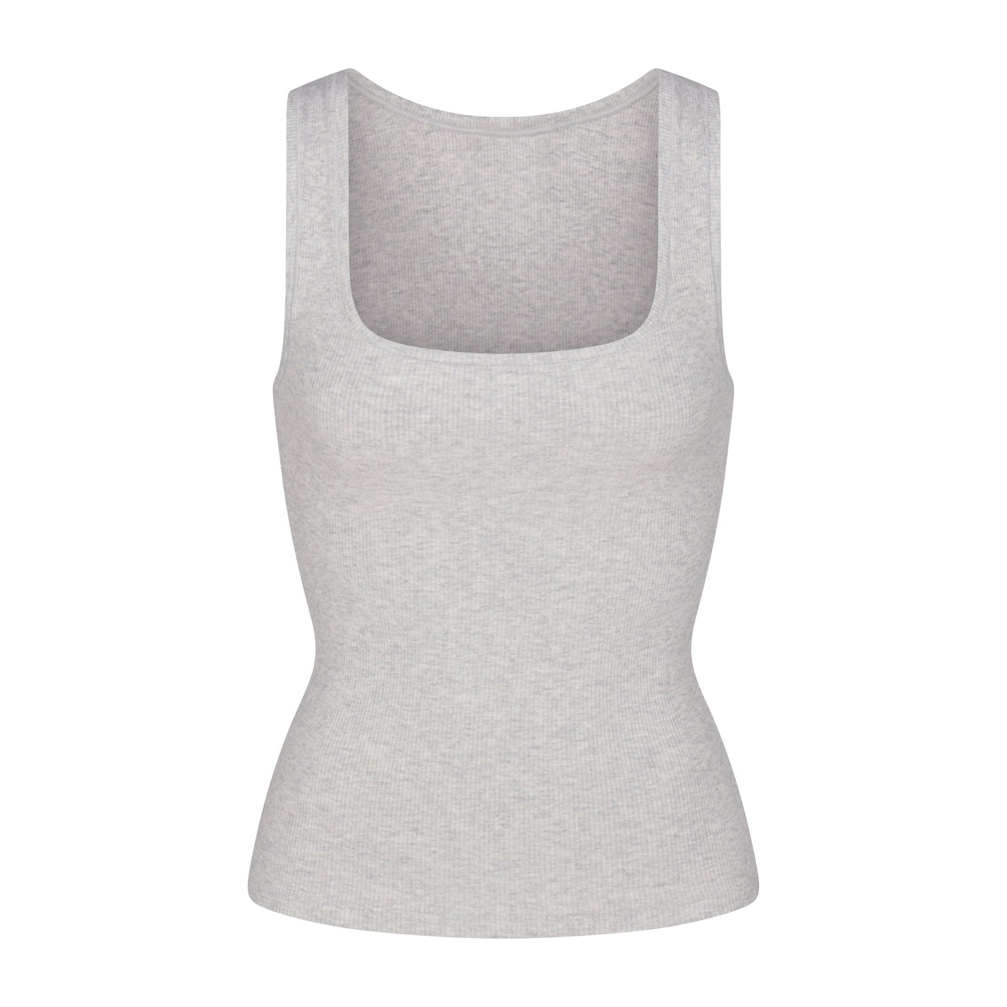 COTTON RIB LONG TANK | LIGHT HEATHER GREY - Image 5