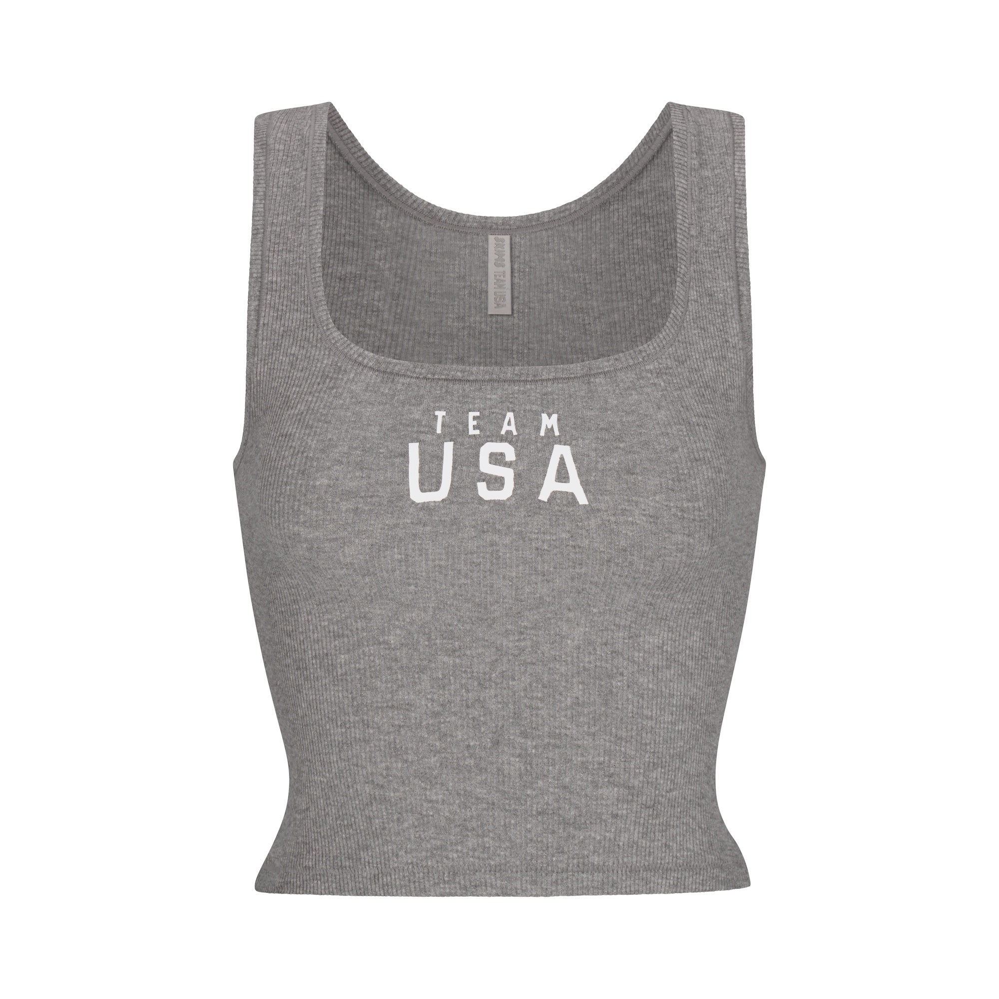 SKIMS FOR TEAM USA COTTON RIB OLYMPIC TANK | HEATHER GREY - Image 5