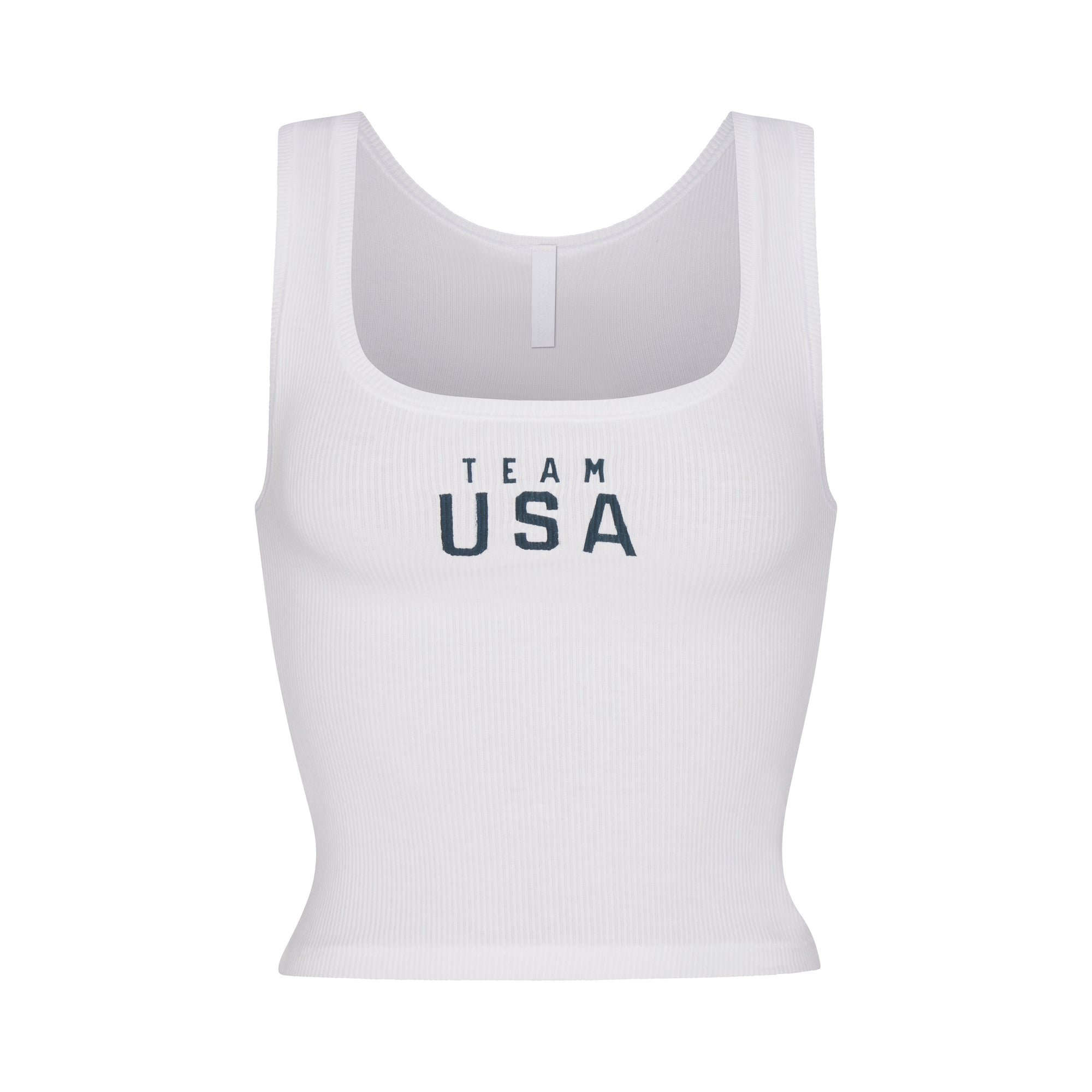 SKIMS FOR TEAM USA COTTON RIB OLYMPIC TANK | WHITE - Image 5