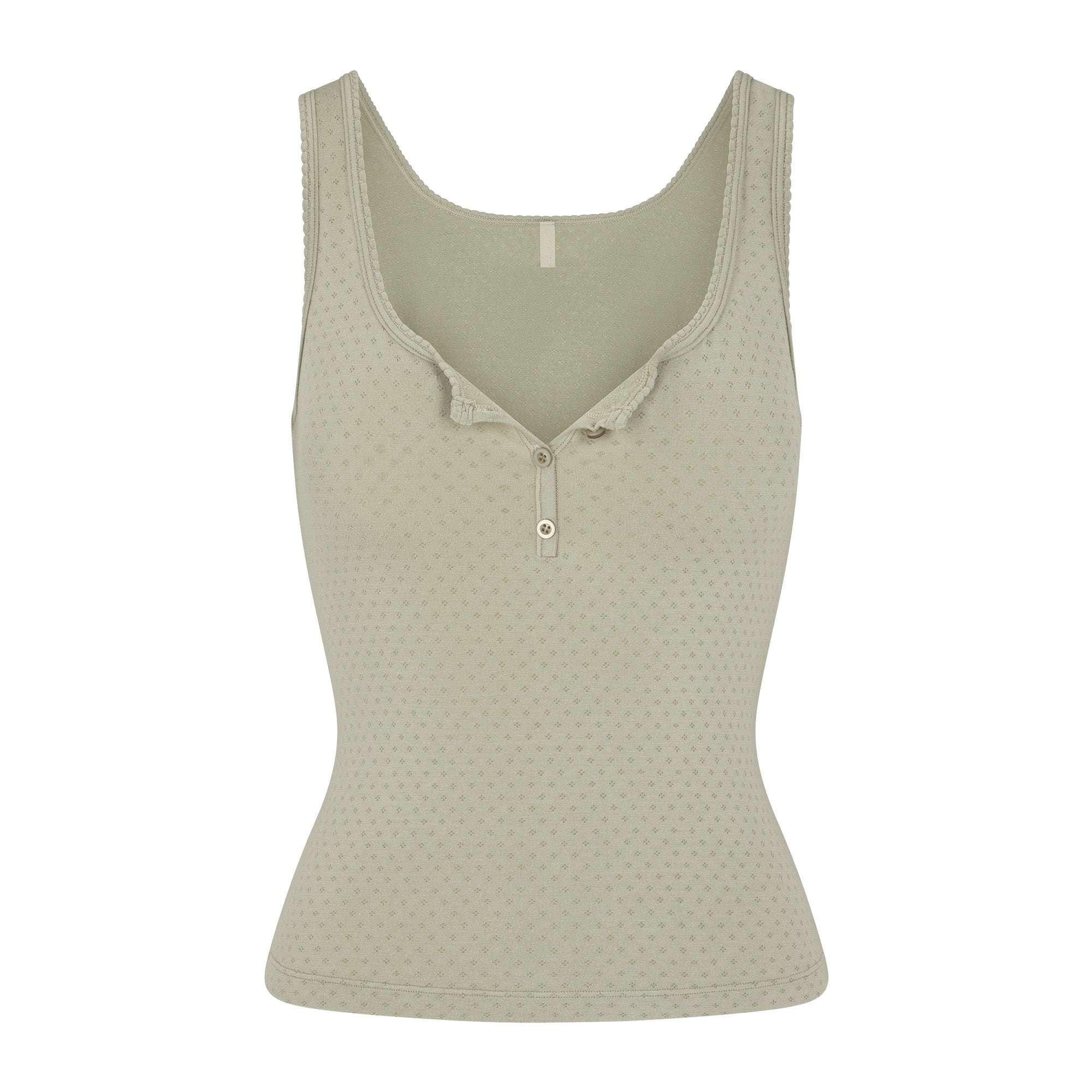 MICRO POINTELLE HENLEY TANK | TALC - Image 5