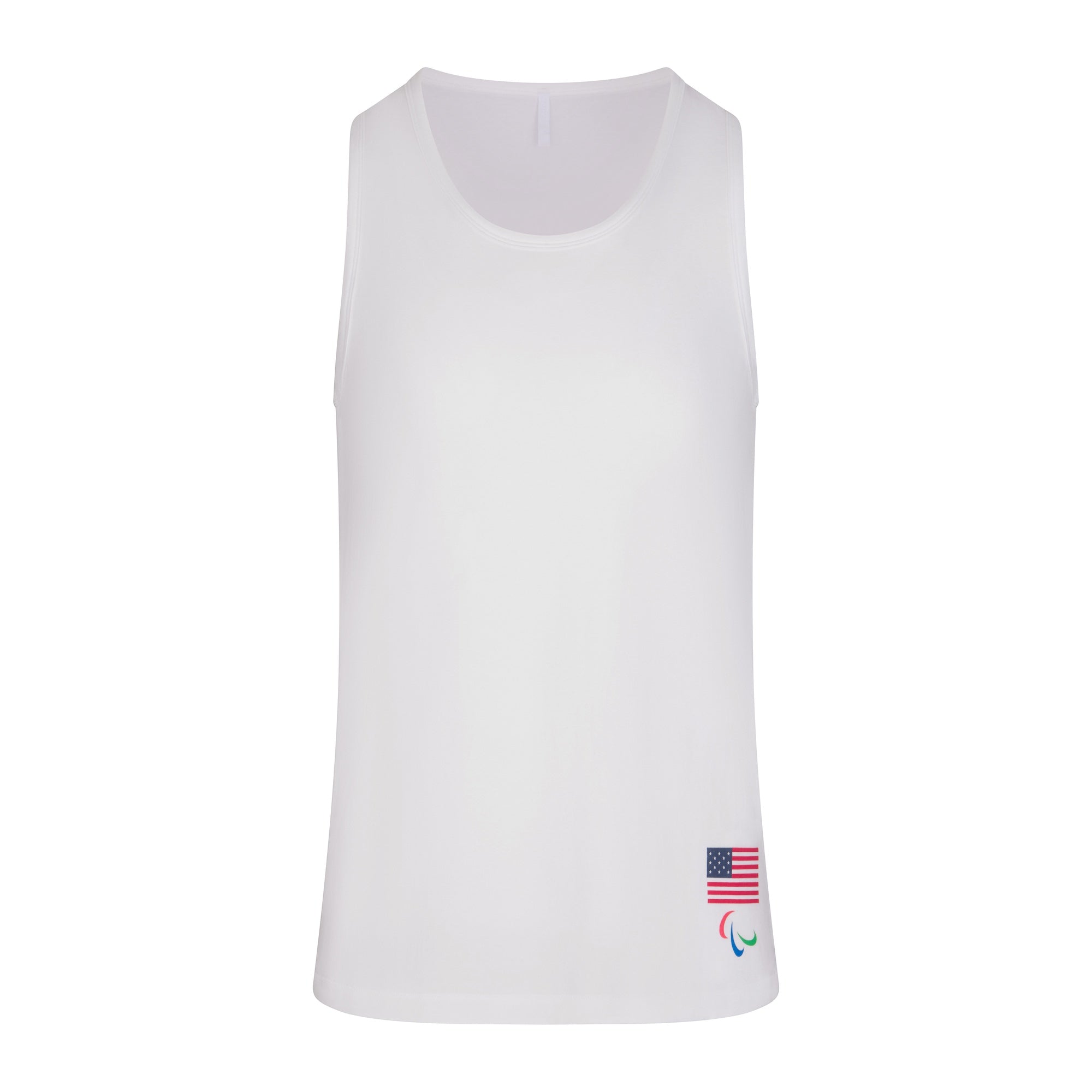 SKIMS FOR TEAM USA JERSEY SLEEP MENS PARALYMPIC TANK | WHITE - Image 4