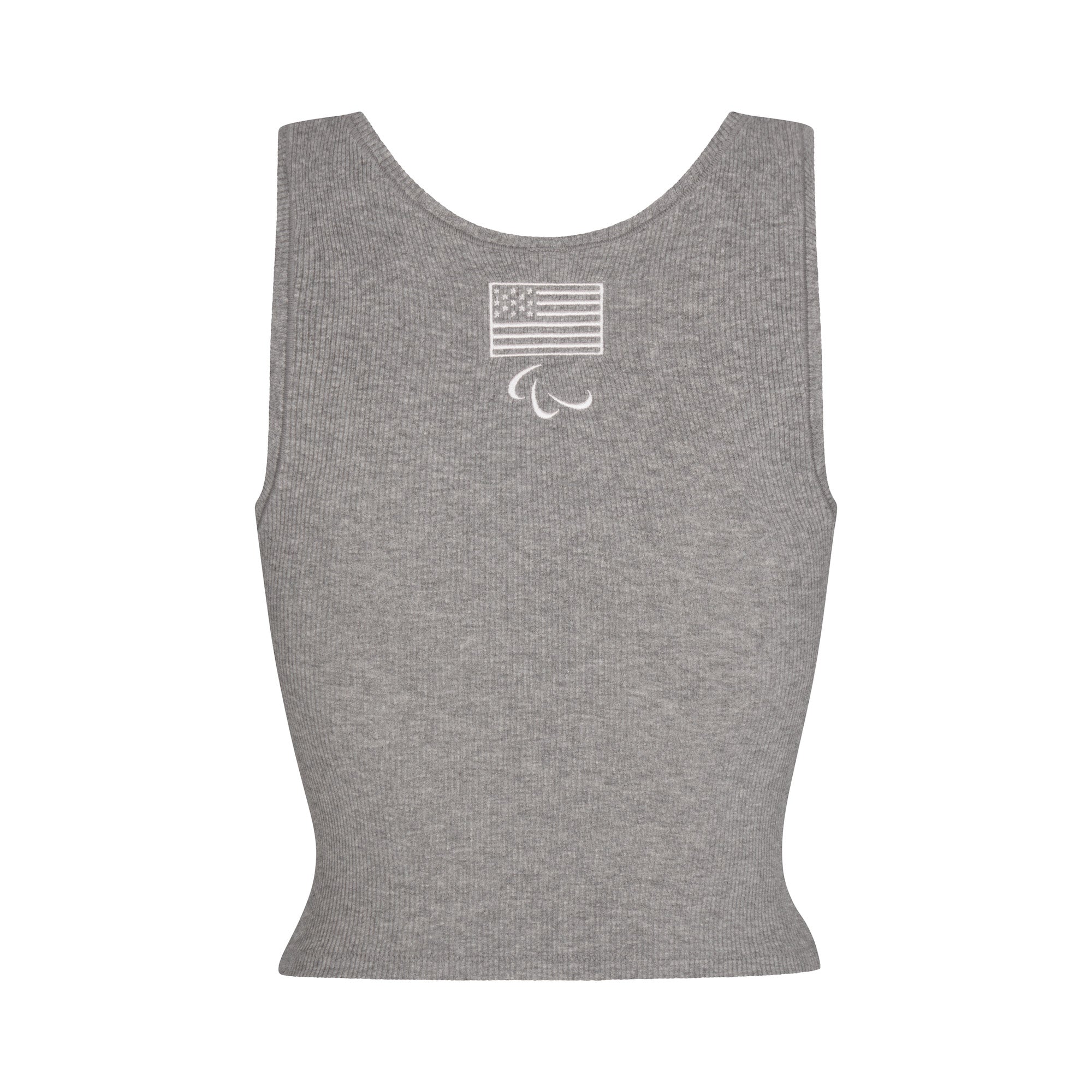 SKIMS FOR TEAM USA COTTON RIB PARALYMPIC TANK | HEATHER GREY - Image 6