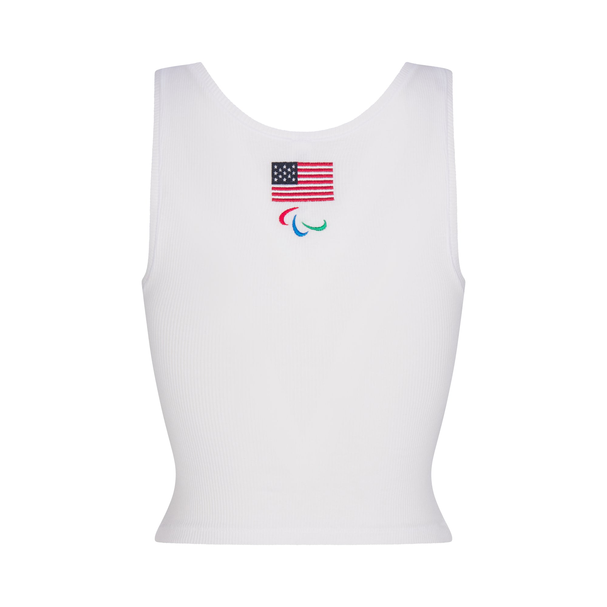 SKIMS FOR TEAM USA COTTON RIB PARALYMPIC TANK | WHITE - Image 4