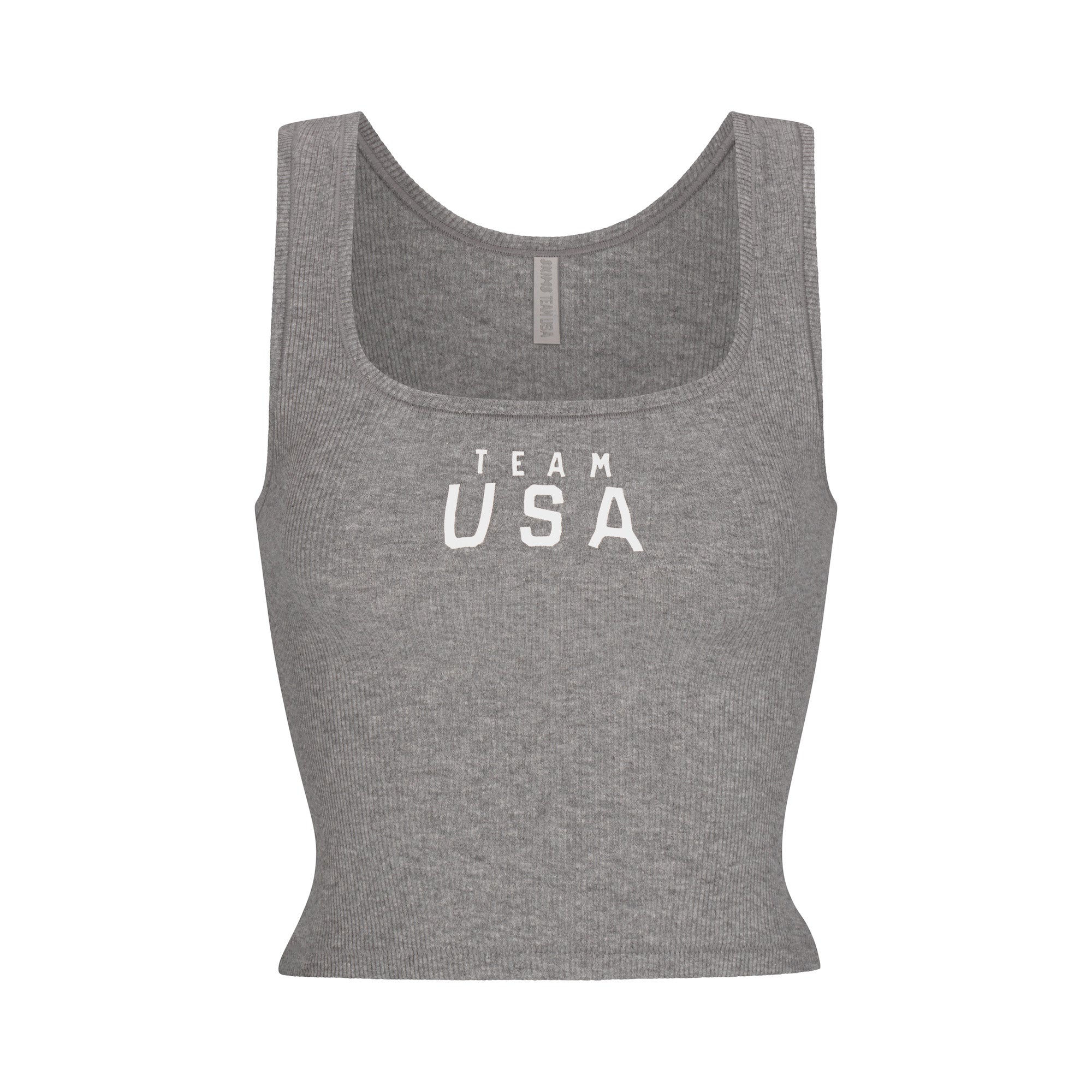 SKIMS FOR TEAM USA COTTON RIB PARALYMPIC TANK | HEATHER GREY - Image 5