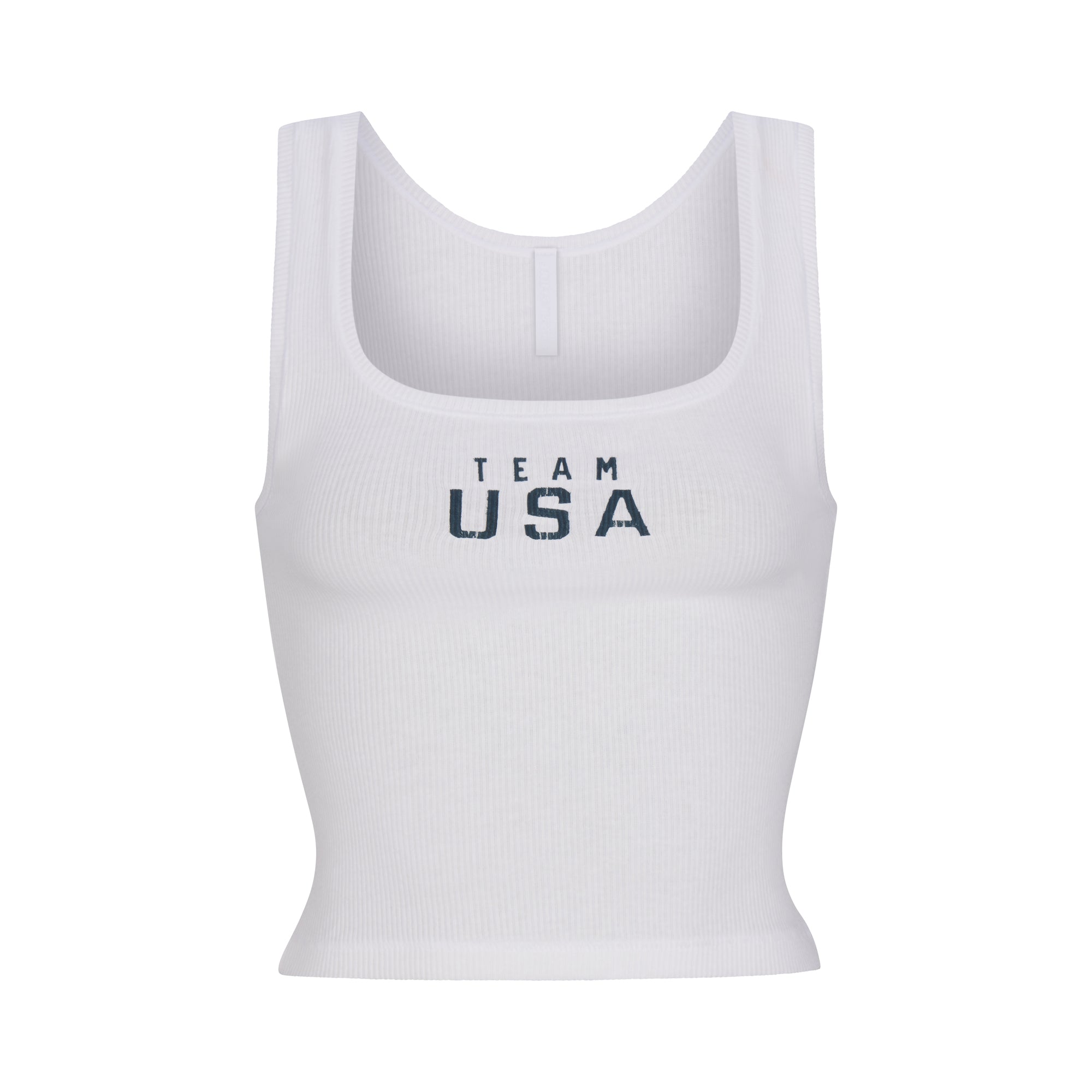 SKIMS FOR TEAM USA COTTON RIB PARALYMPIC TANK | WHITE - Image 6