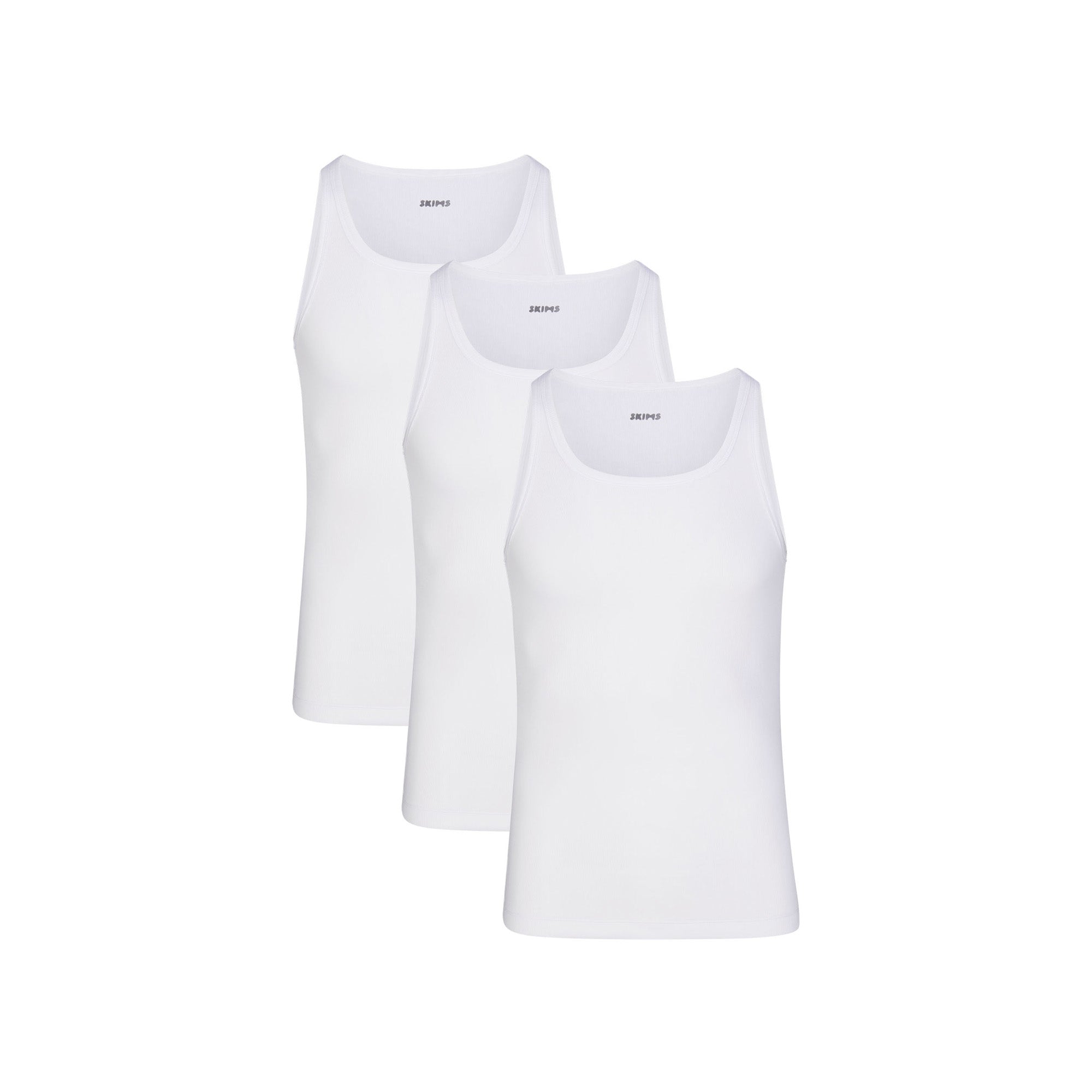SKIMS COTTON MENS RIB TANK 3-PACK | CHALK - Image 6