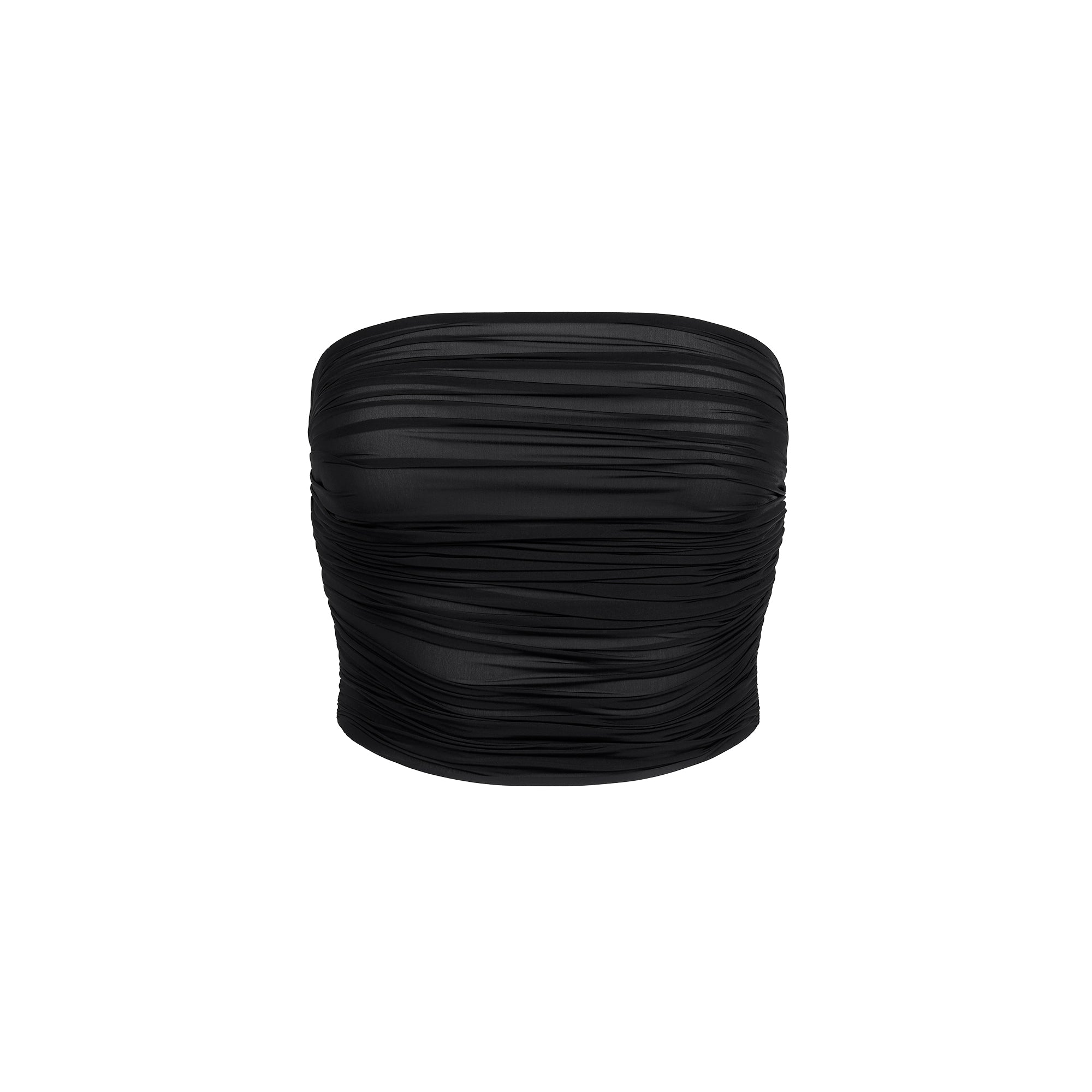 MILKY SHEER CROPPED TUBE TOP | OBSIDIAN - Image 6