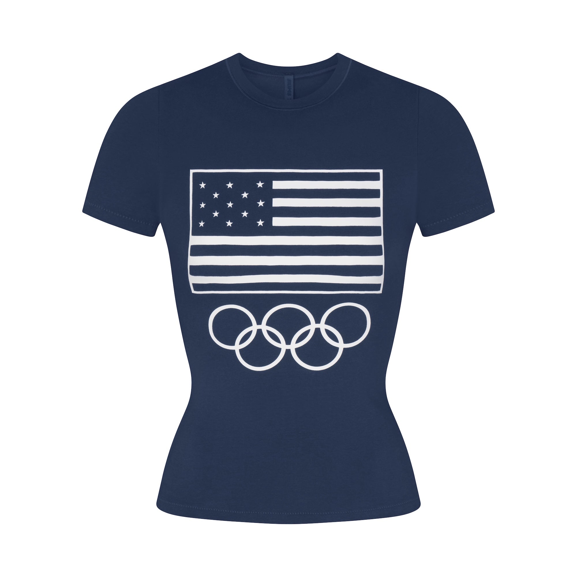 SKIMS FOR TEAM USA COTTON JERSEY OLYMPIC T-SHIRT | NAVY - Image 5