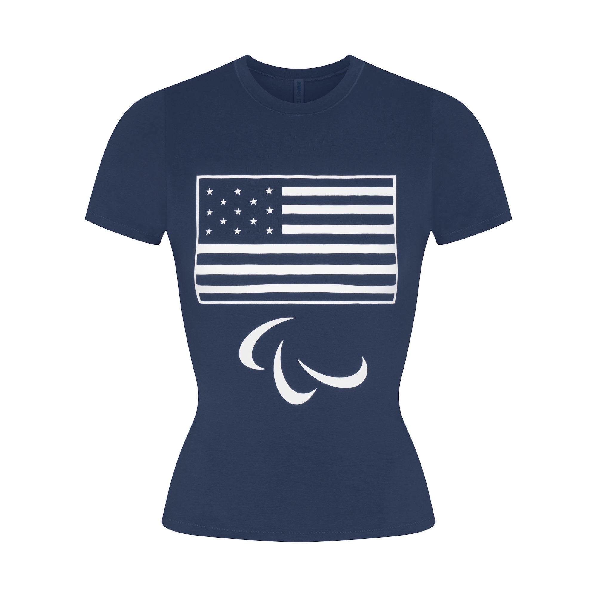 SKIMS FOR TEAM USA COTTON JERSEY PARALYMPIC T-SHIRT | NAVY - Image 4