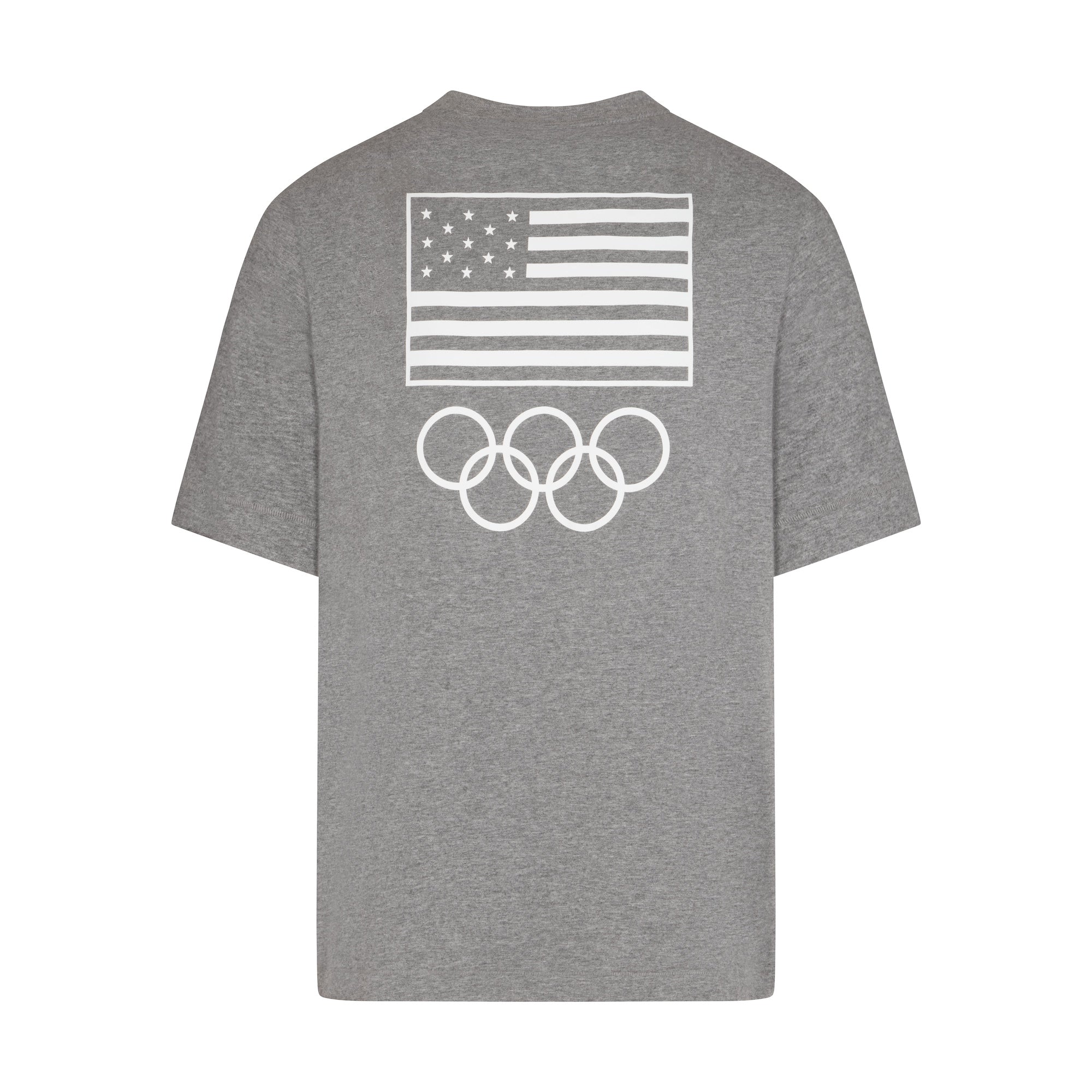 SKIMS FOR TEAM USA JERSEY SLEEP MENS OLYMPIC T-SHIRT | HEATHER GREY - Image 6