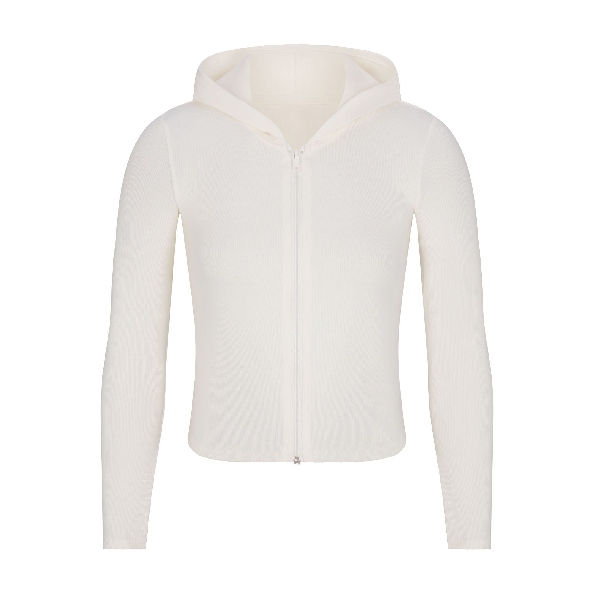 COTTON RIB ZIP UP HOODIE | MARBLE - Image 5