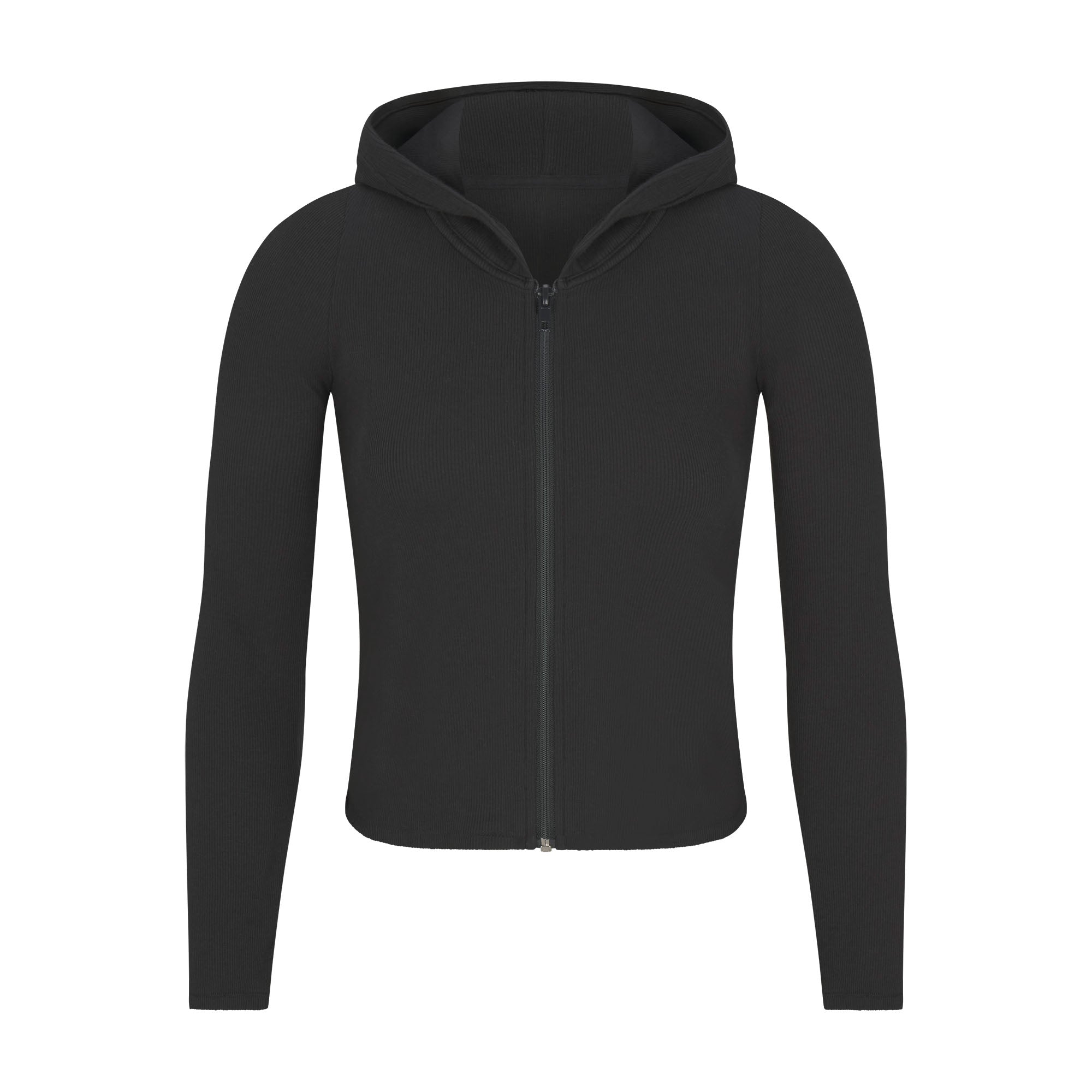 COTTON RIB ZIP UP HOODIE | SOOT - Image 5