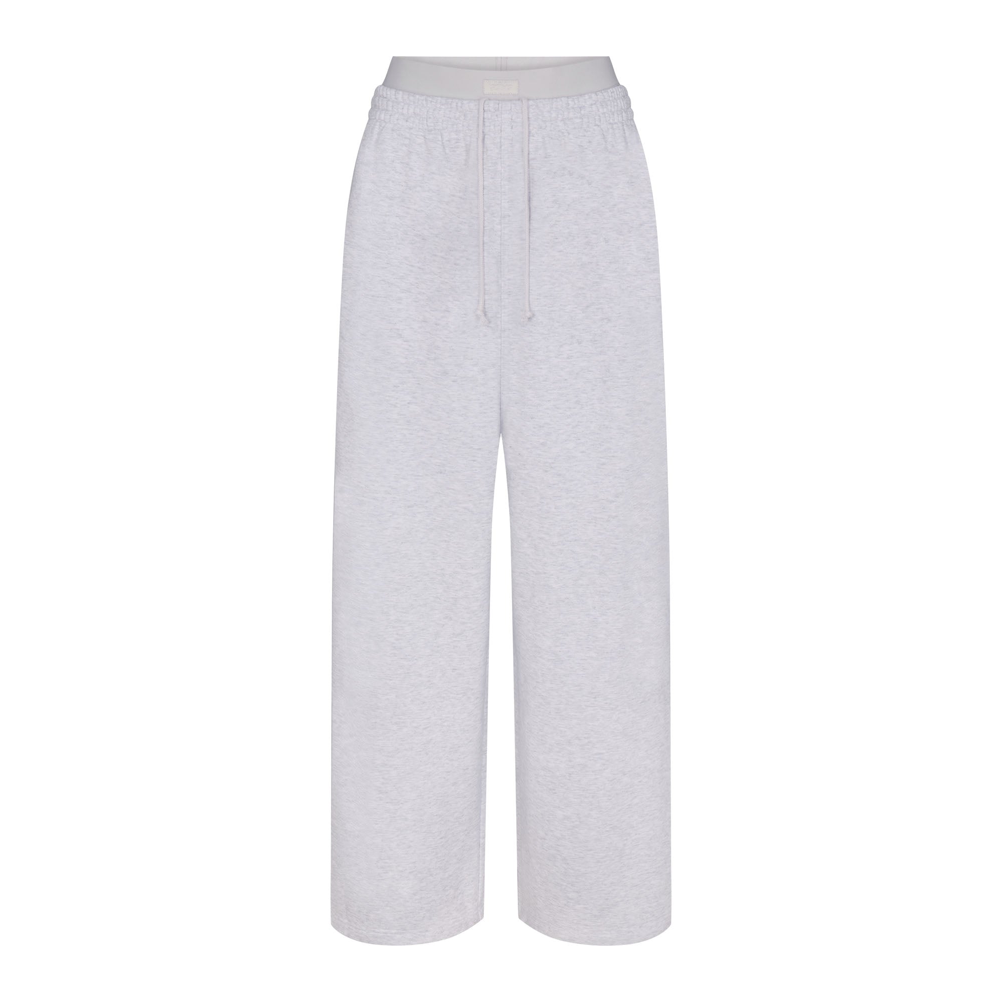 COTTON FLEECE OVERSIZED DOUBLE WAISTBAND PANT | LIGHT HEATHER GREY - Image 6