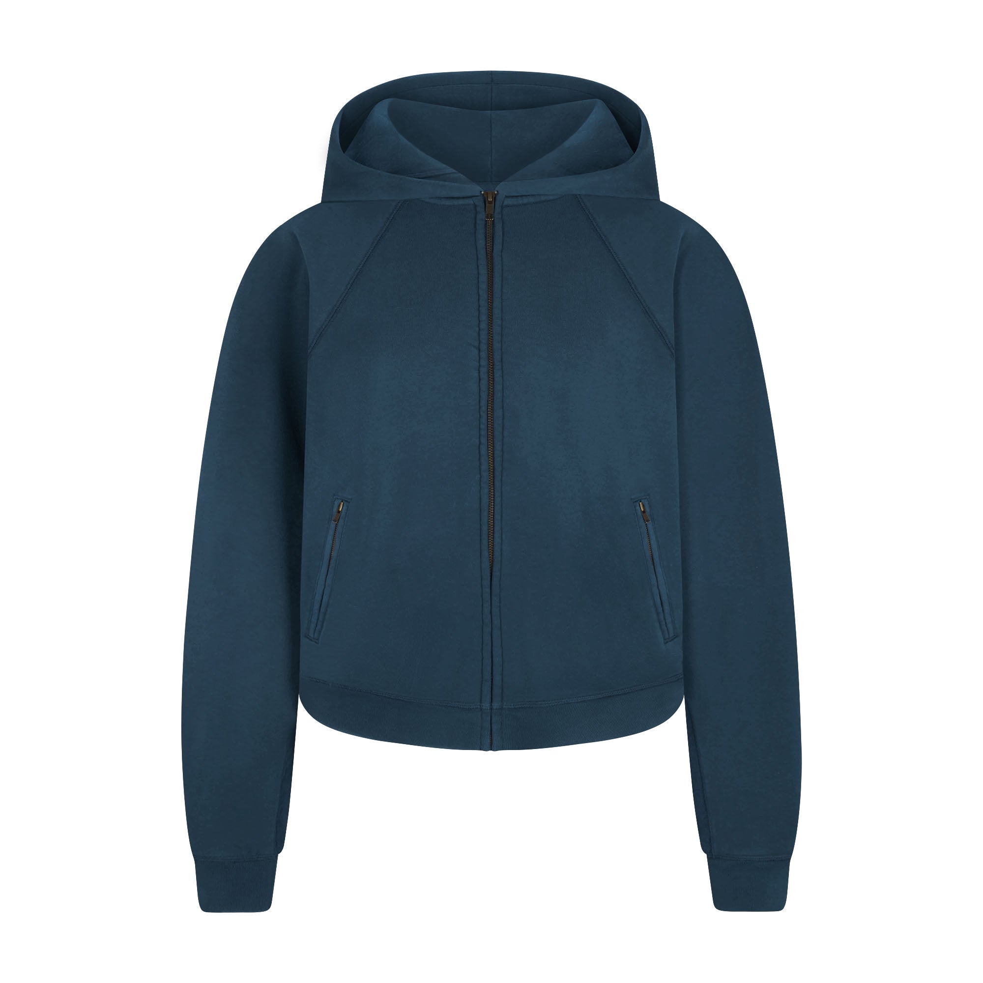 FRENCH TERRY RELAXED ZIP UP HOODIE | INDIGO - Image 6
