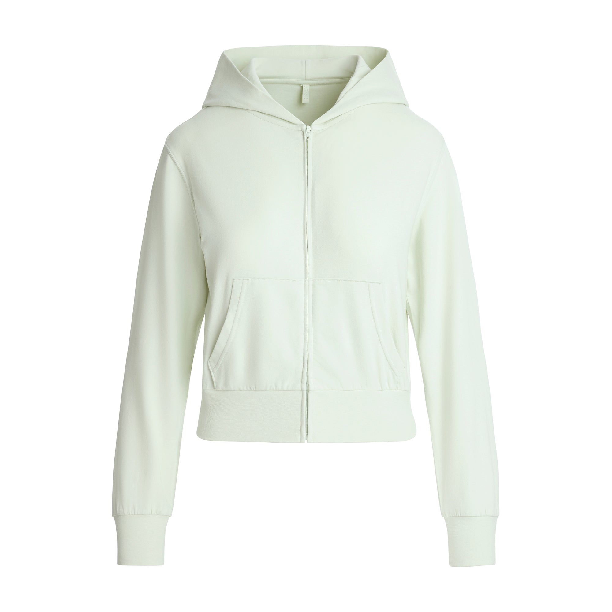 COTTON JERSEY ZIP UP HOODIE | SPEARMINT - Image 5