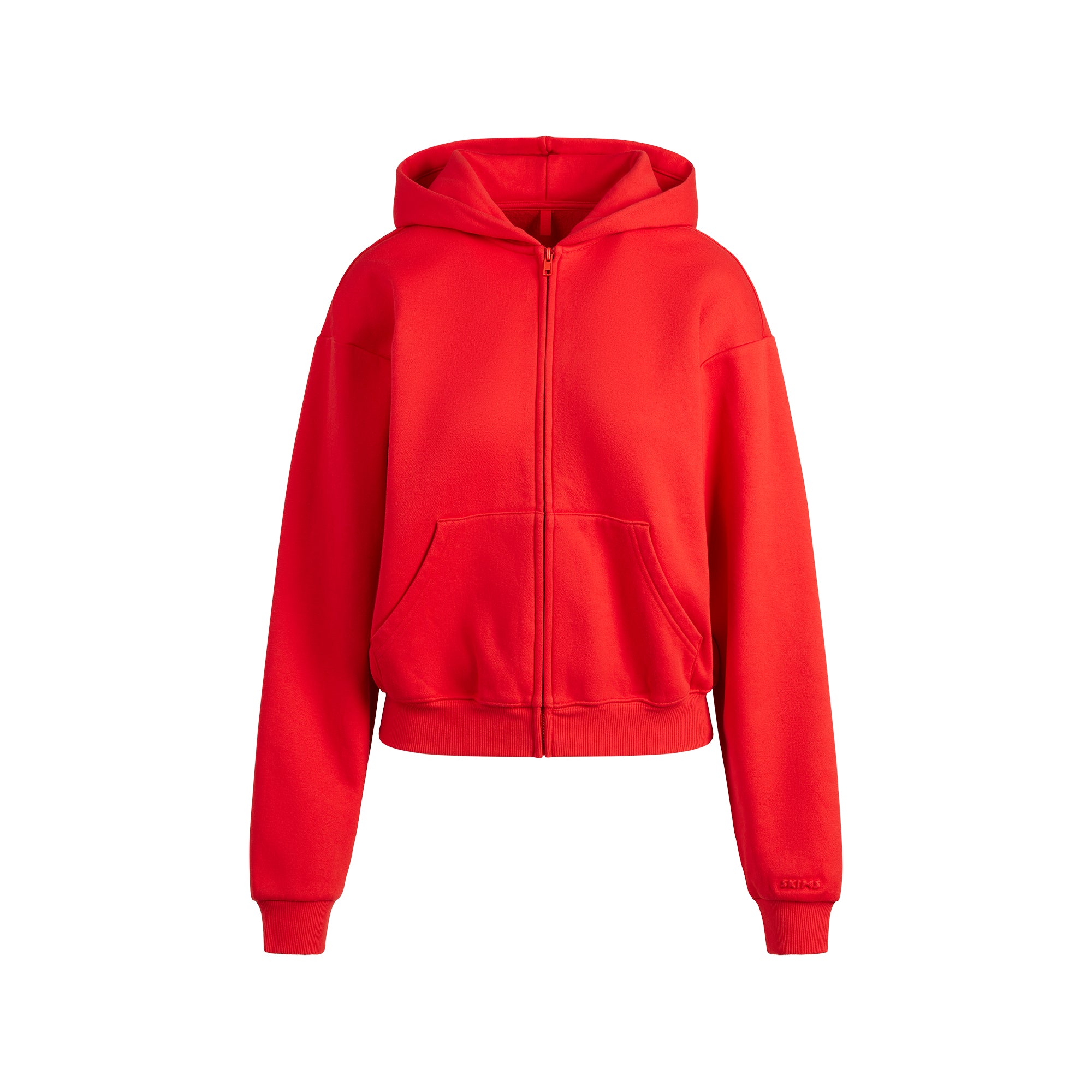 COTTON FLEECE CLASSIC ZIP UP HOODIE | RUBY - Image 6