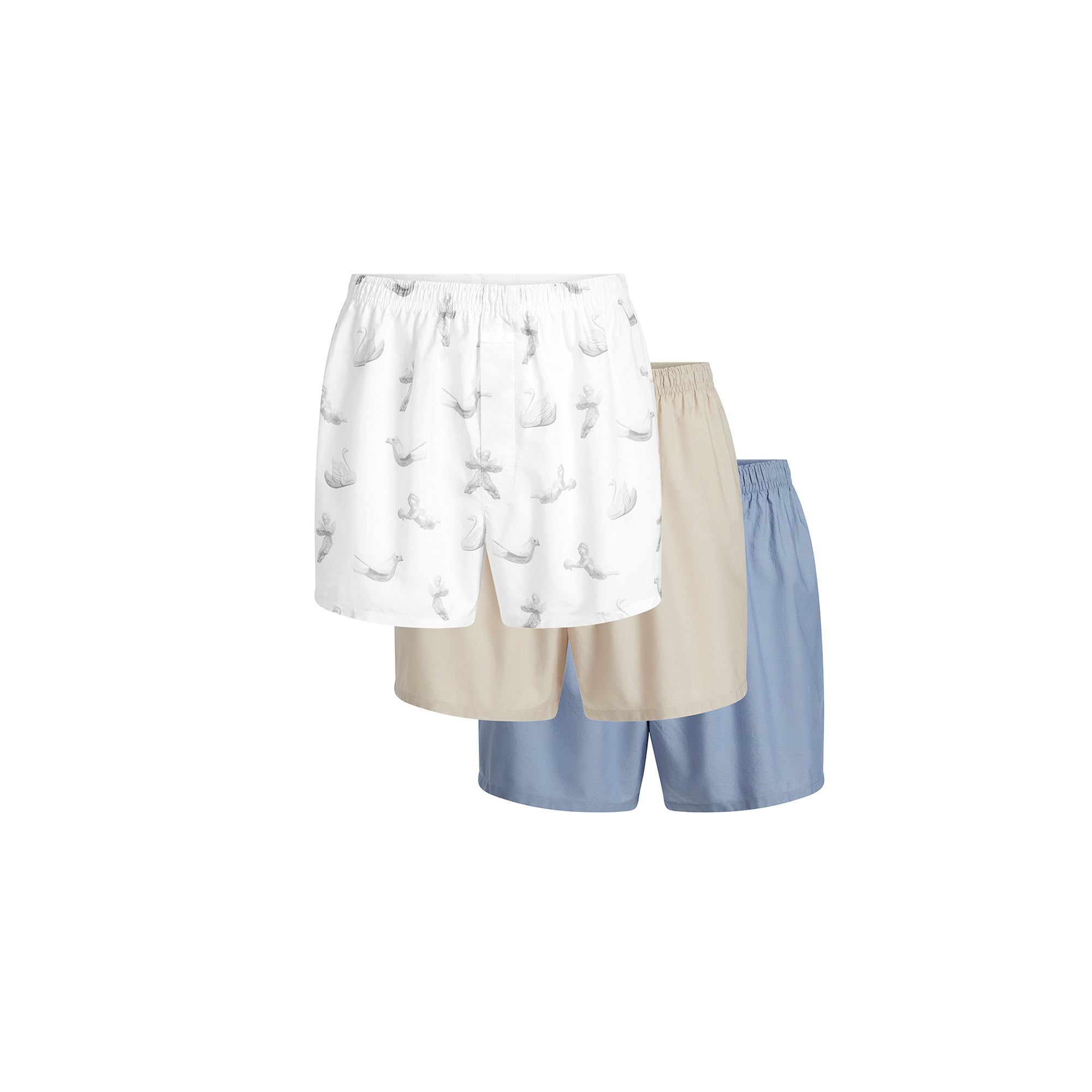 COTTON POPLIN MENS BOXER 3-PACK | STONE SLATE MULTI