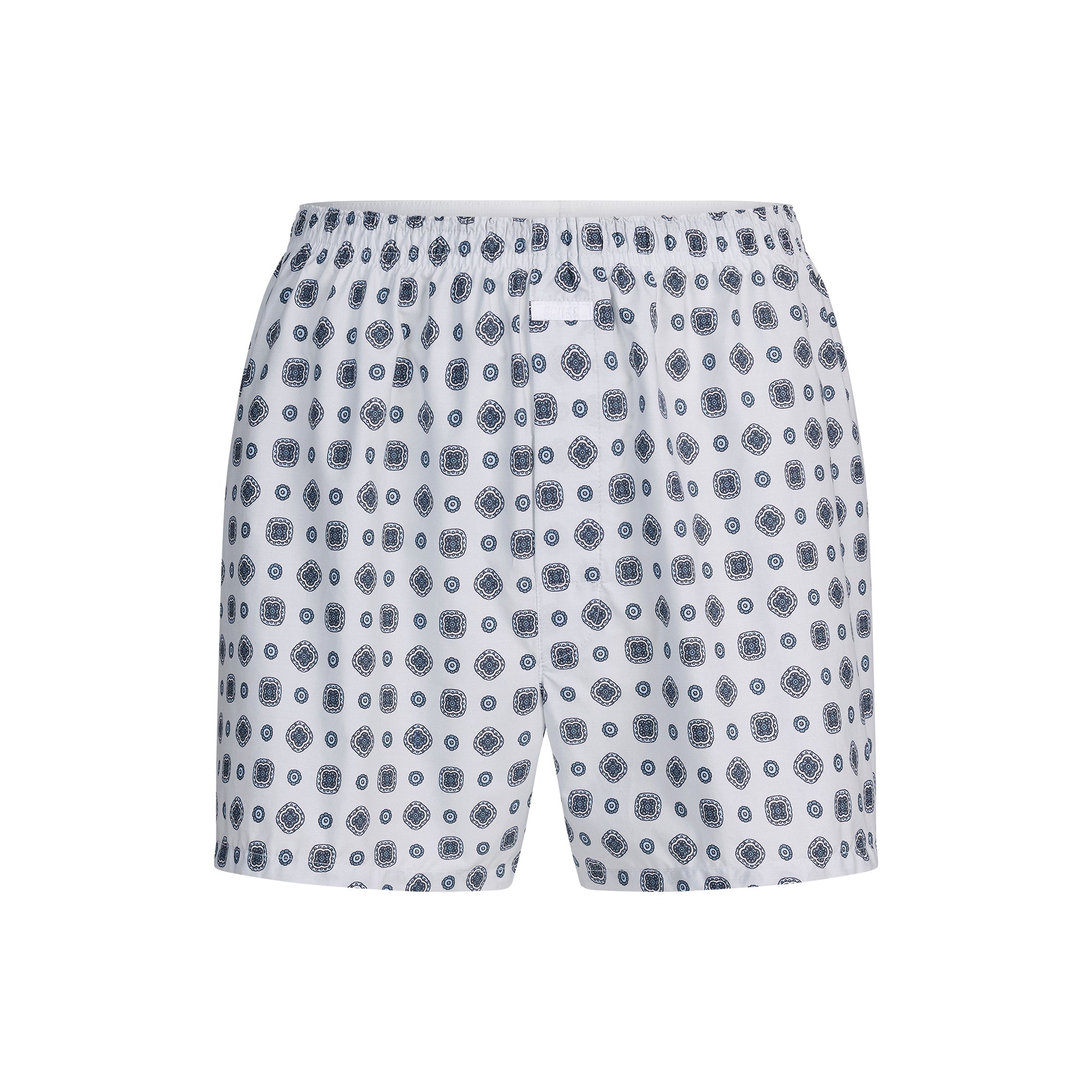 COTTON POPLIN MENS BOXER | PLATINUM FOULARD PRINT - Image 6