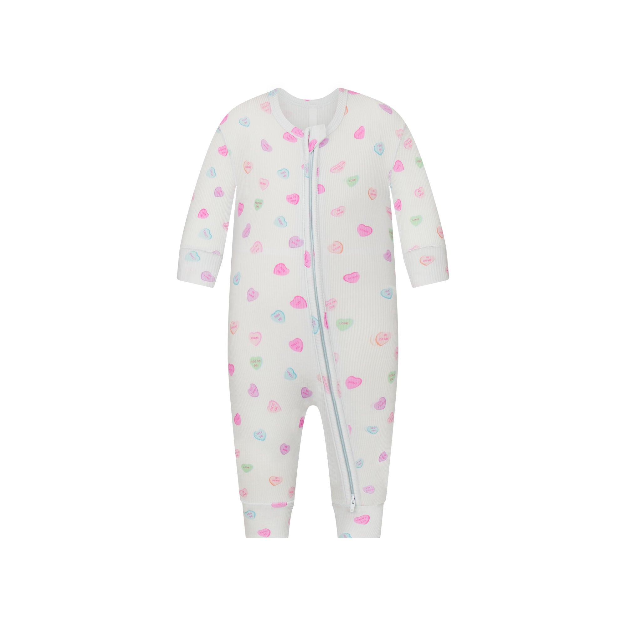 SOFT LOUNGE BABY ONESIE | CLOUD CANDY HEART PRINT - Image 3
