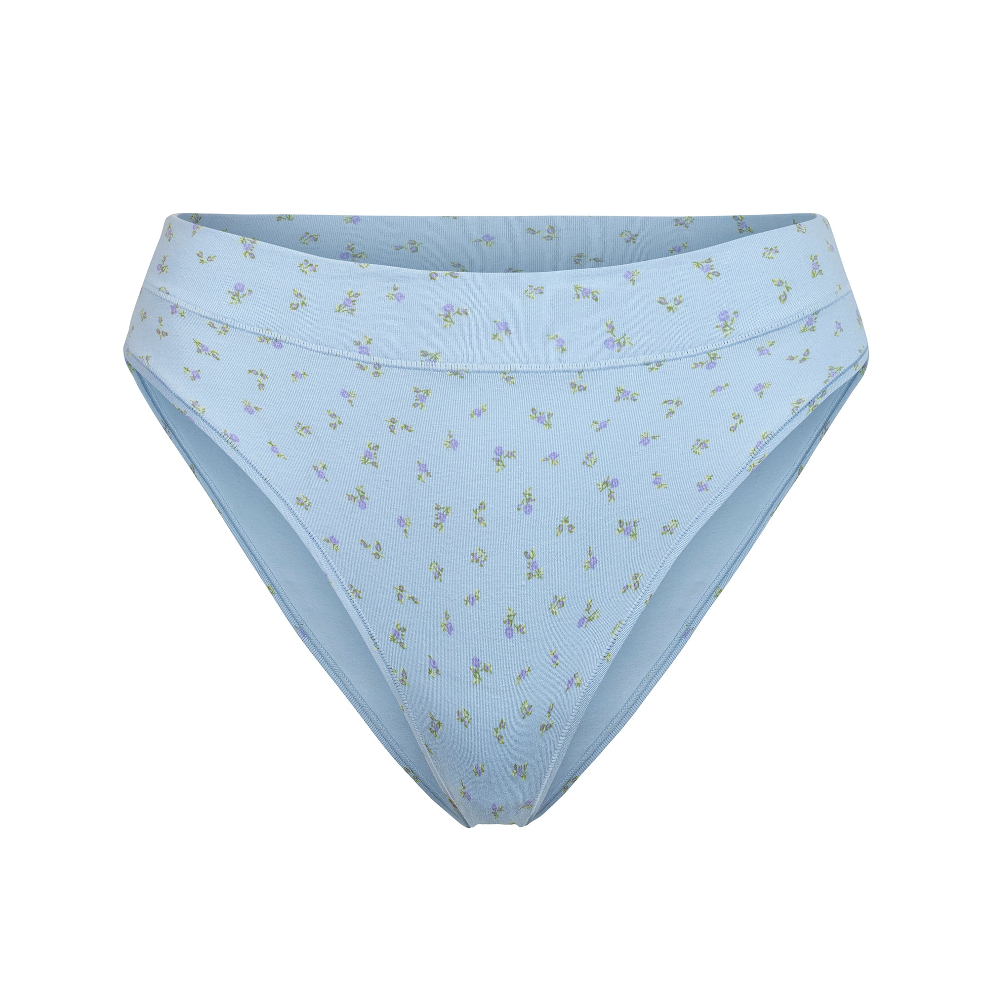 COTTON JERSEY CHEEKY TANGA | POWDER BLUE MICRO FLORAL - Image 5