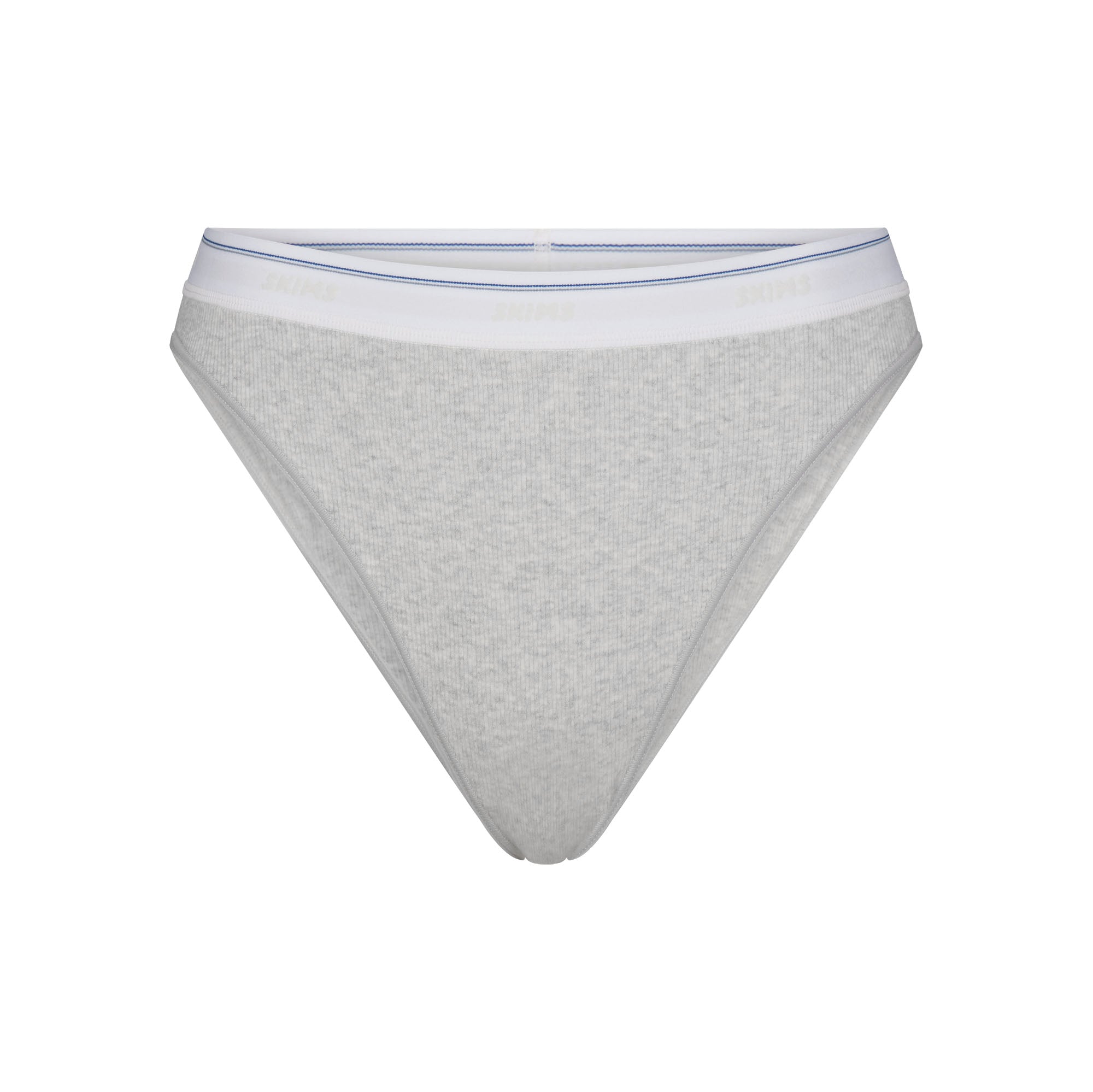 COTTON RIB BIKINI | LIGHT HEATHER GREY STRIPE - Image 5