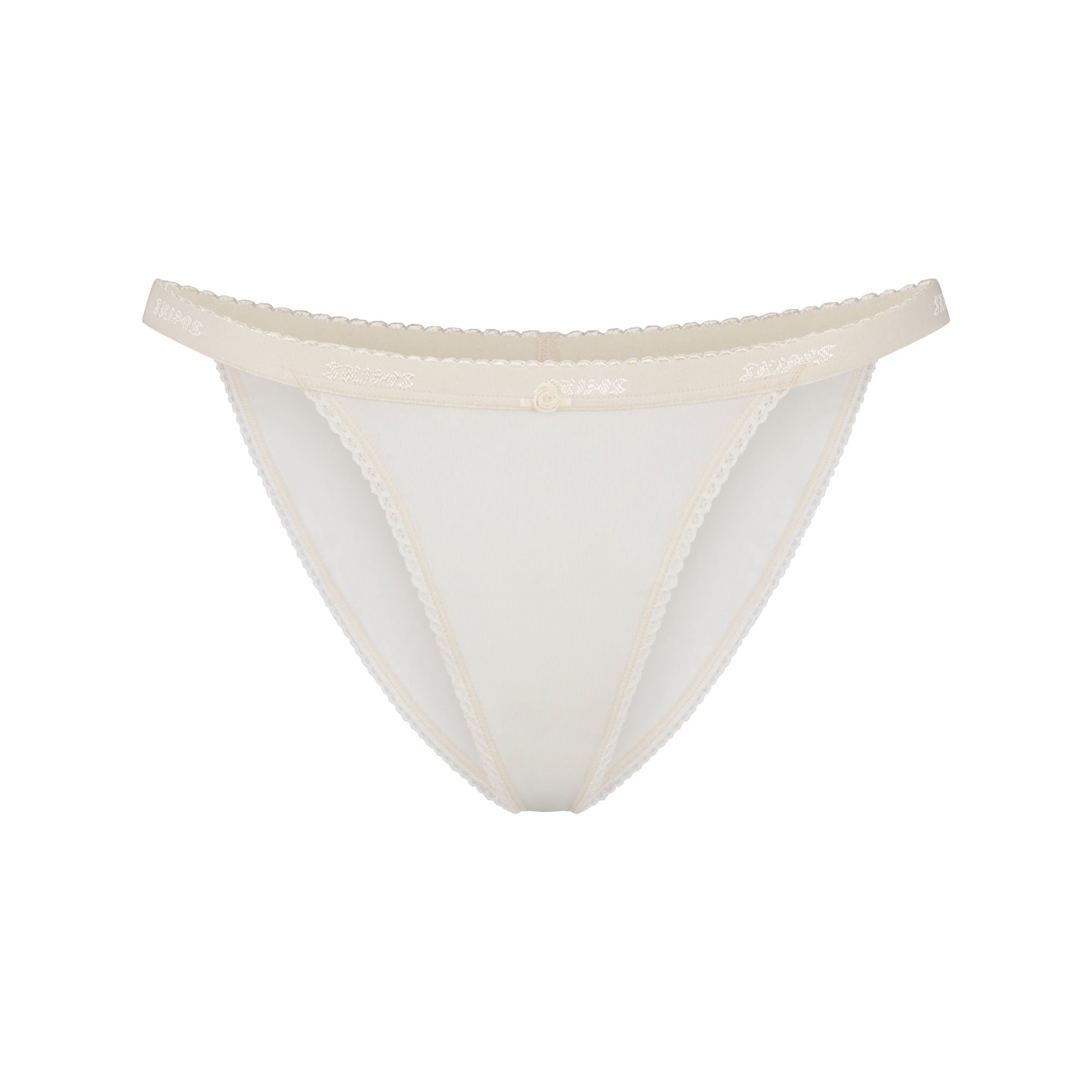 LIGHTWEIGHT COTTON LOGO PICOT STRING BIKINI | MARBLE - Image 5