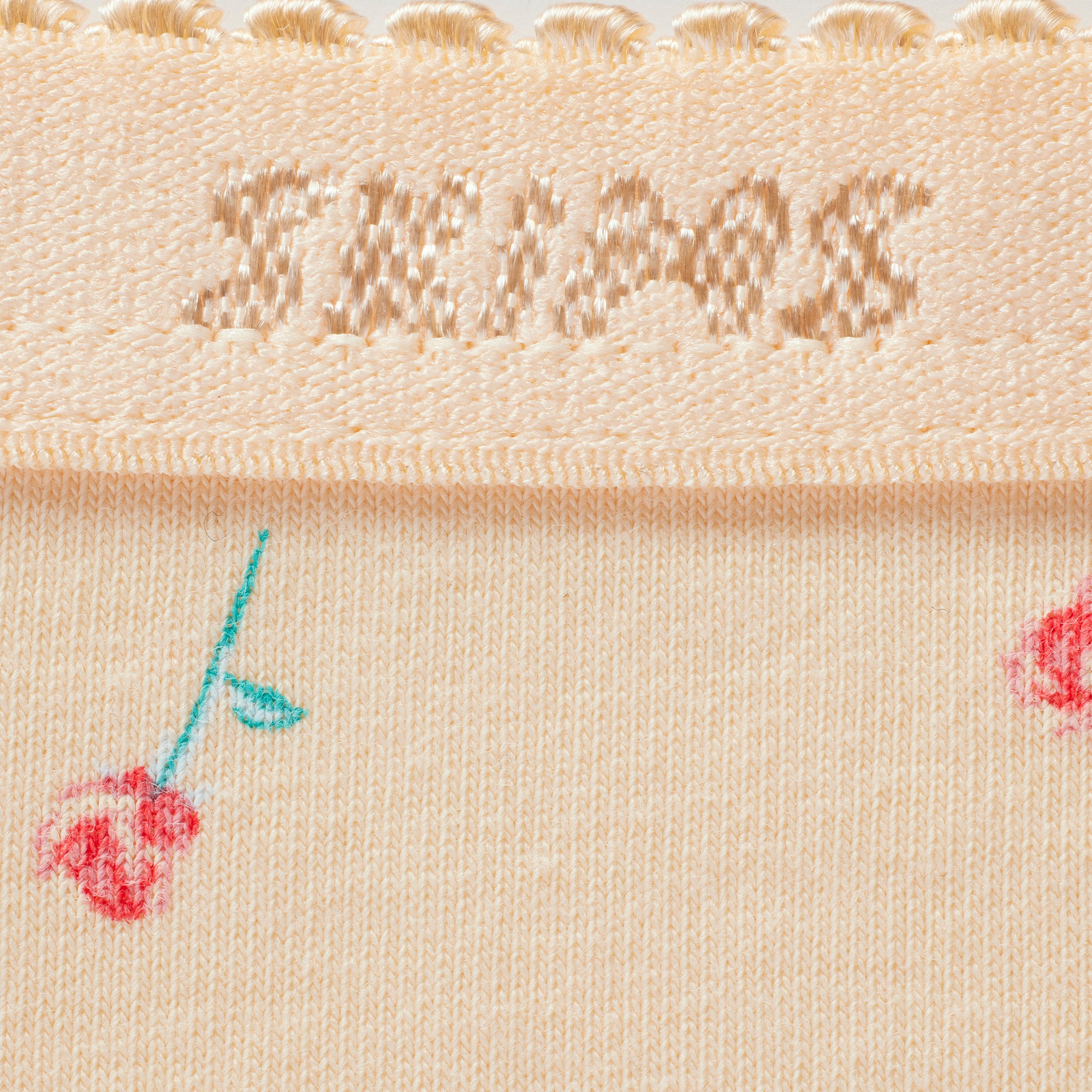 LIGHTWEIGHT COTTON LOGO PICOT STRING BIKINI | PEACH VINTAGE ROSE PRINT - Image 5