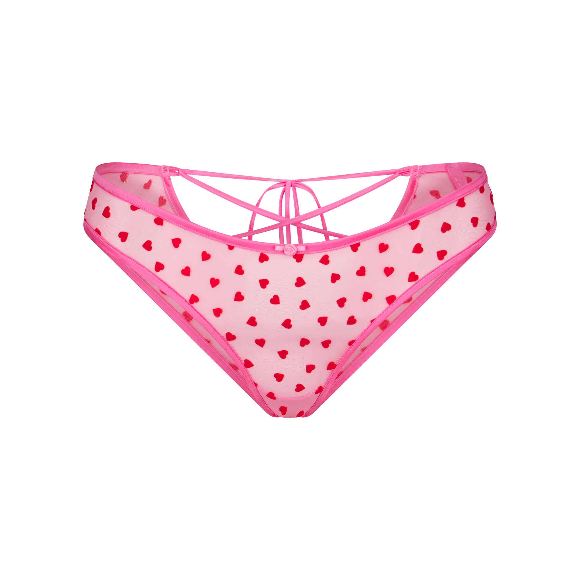 NOVELTY INTIMATES LACE UP BIKINI | PINK HEART PRINT - Image 7