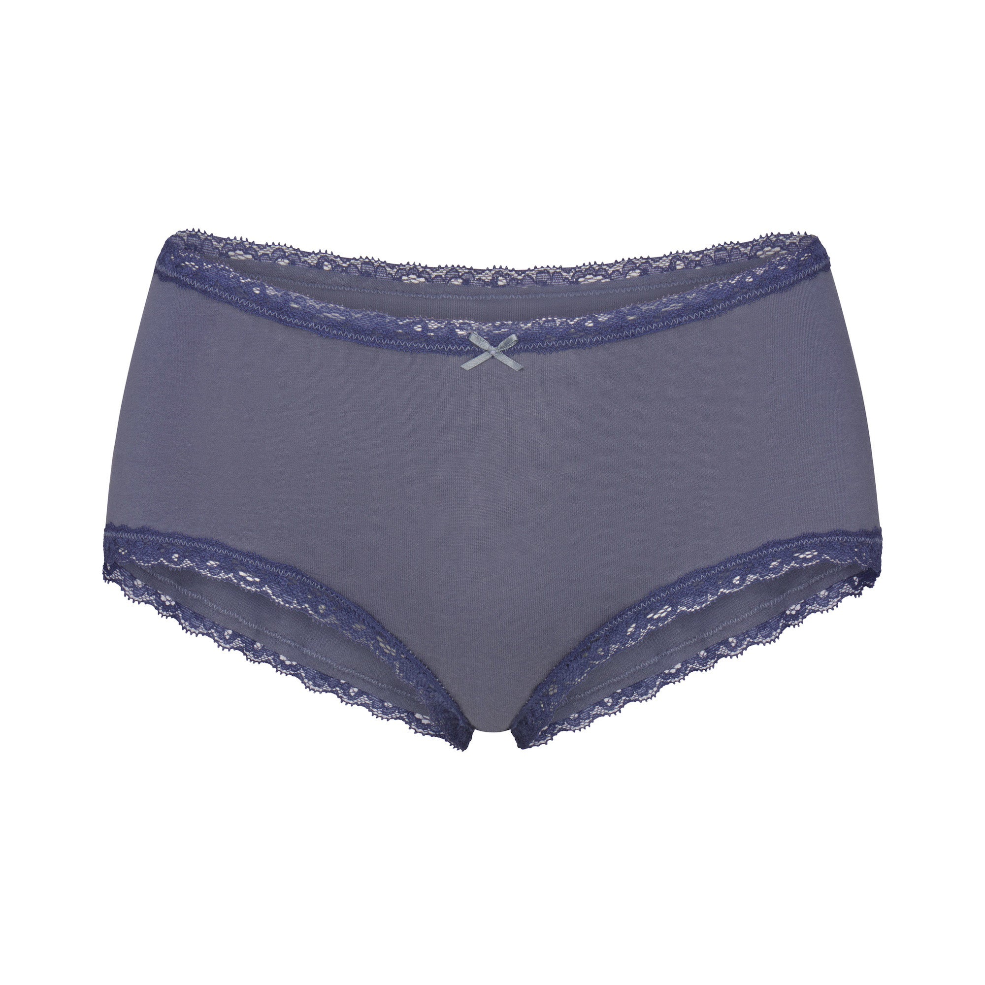 LIGHTWEIGHT COTTON LACE BOY SHORT | STEEL BLUE - Image 5