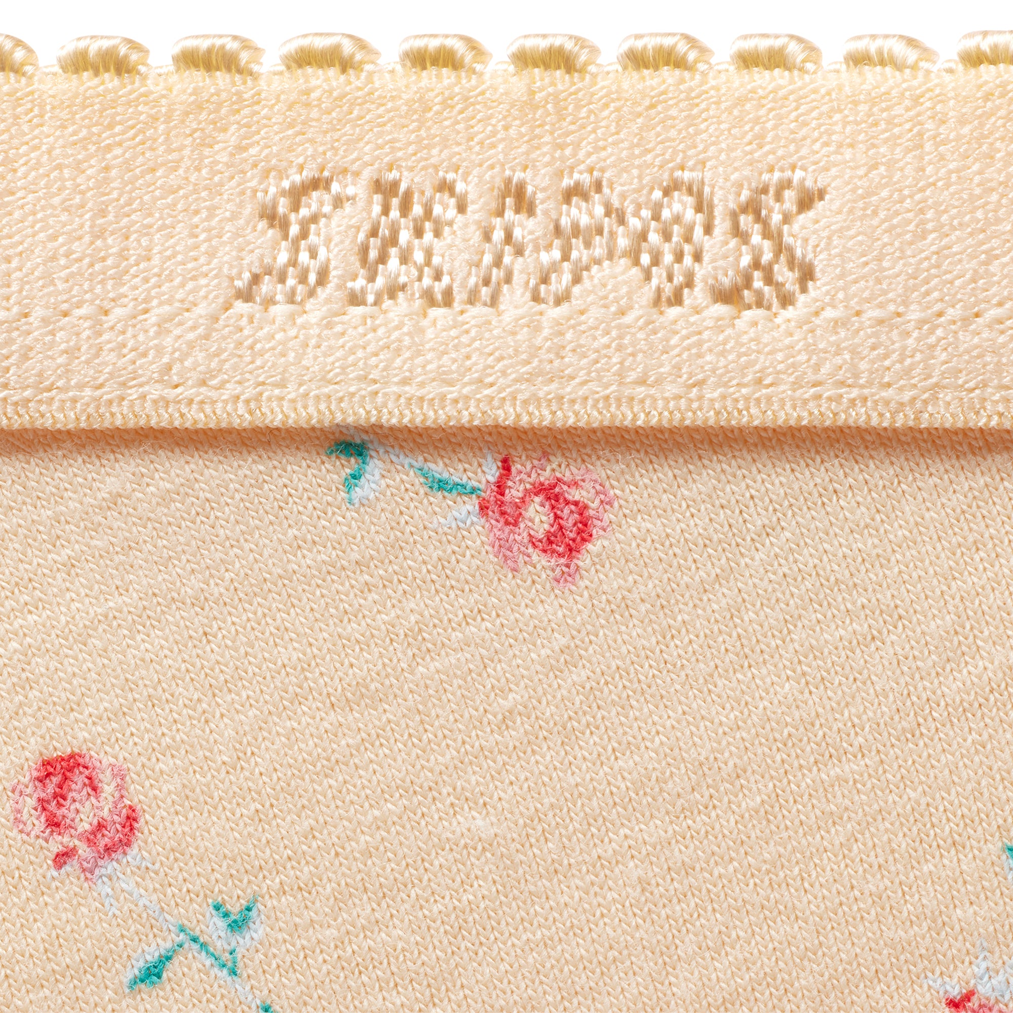 LIGHTWEIGHT COTTON LOGO PICOT HIPSTER | PEACH VINTAGE ROSE PRINT - Image 4