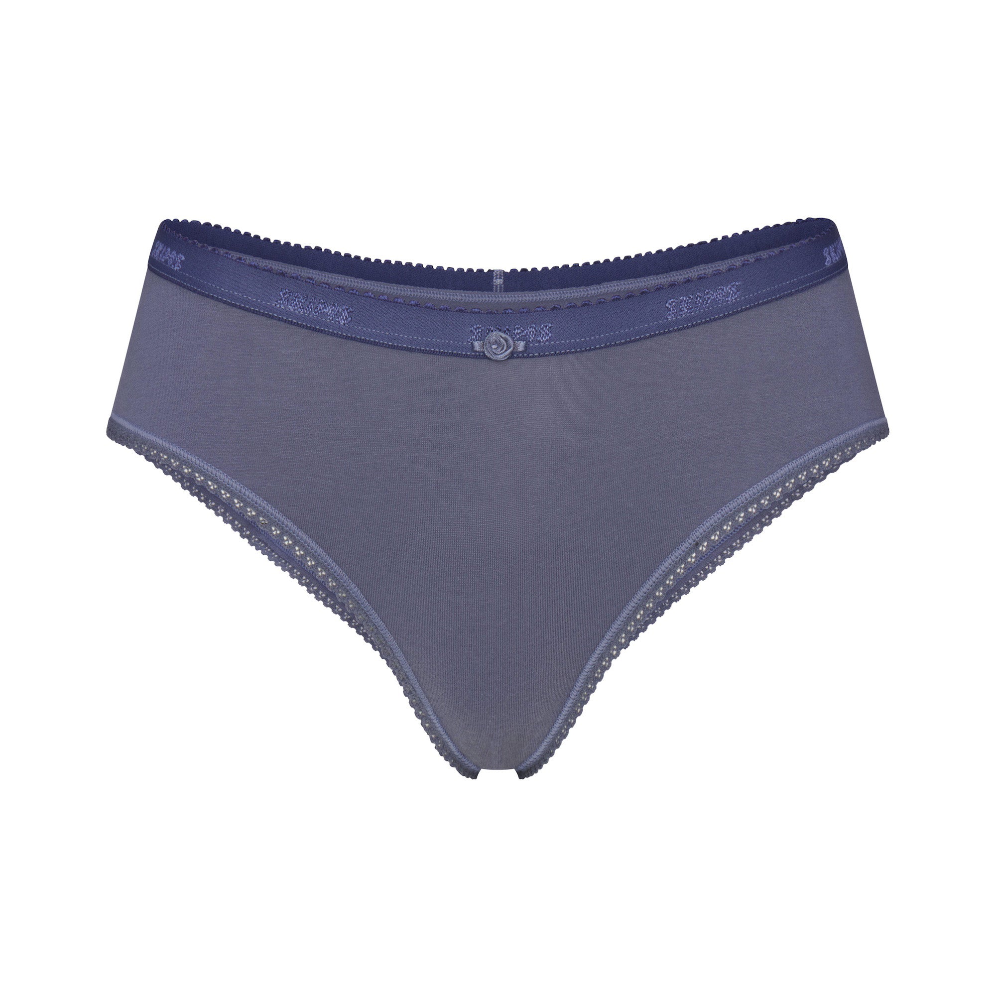 LIGHTWEIGHT COTTON LOGO PICOT HIPSTER | STEEL BLUE - Image 5