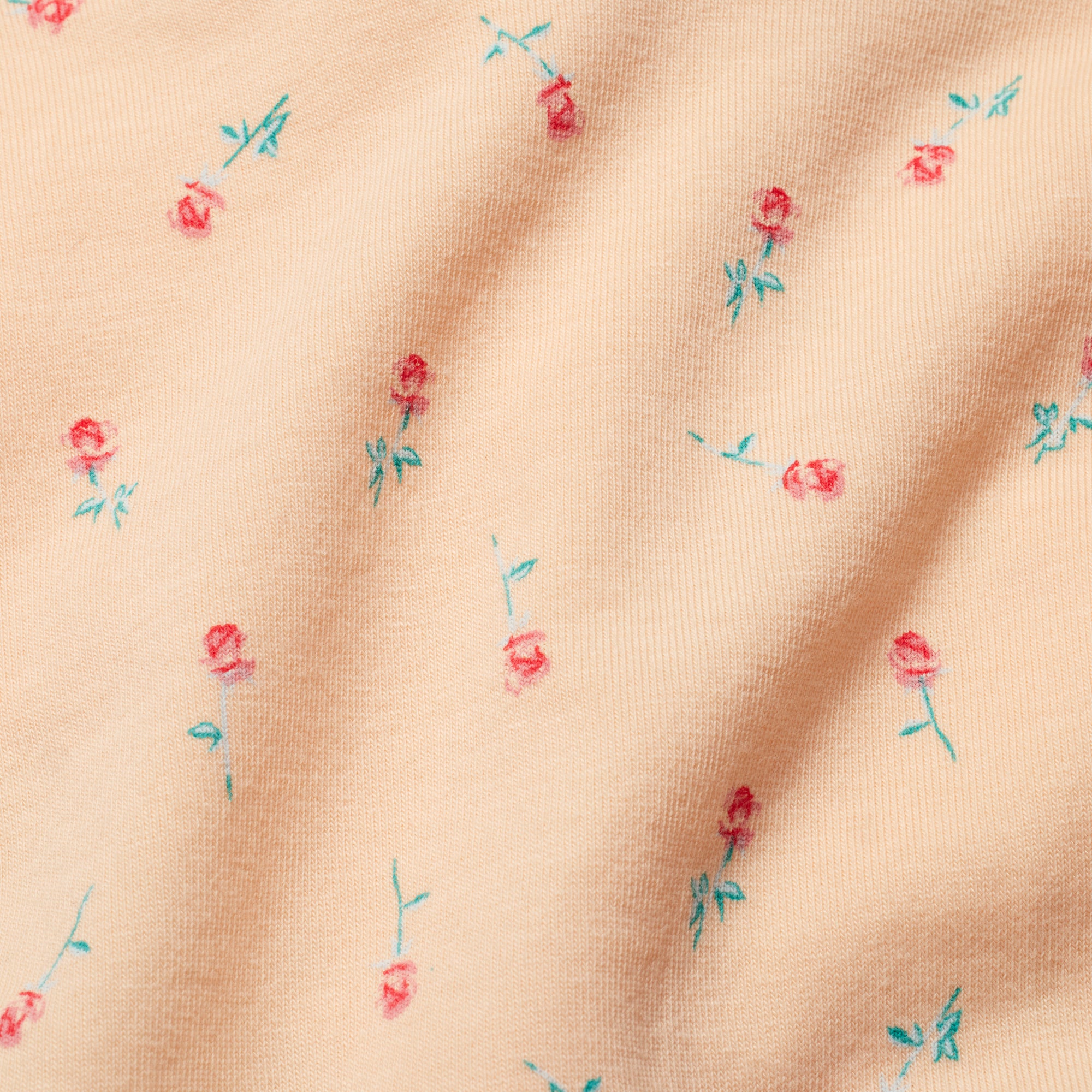 LIGHTWEIGHT COTTON LOGO PICOT THONG | PEACH VINTAGE ROSE PRINT - Image 4